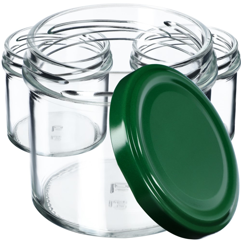 Słoiki Vigo 140ml 10szt fi 66 mm + wieczko zielone