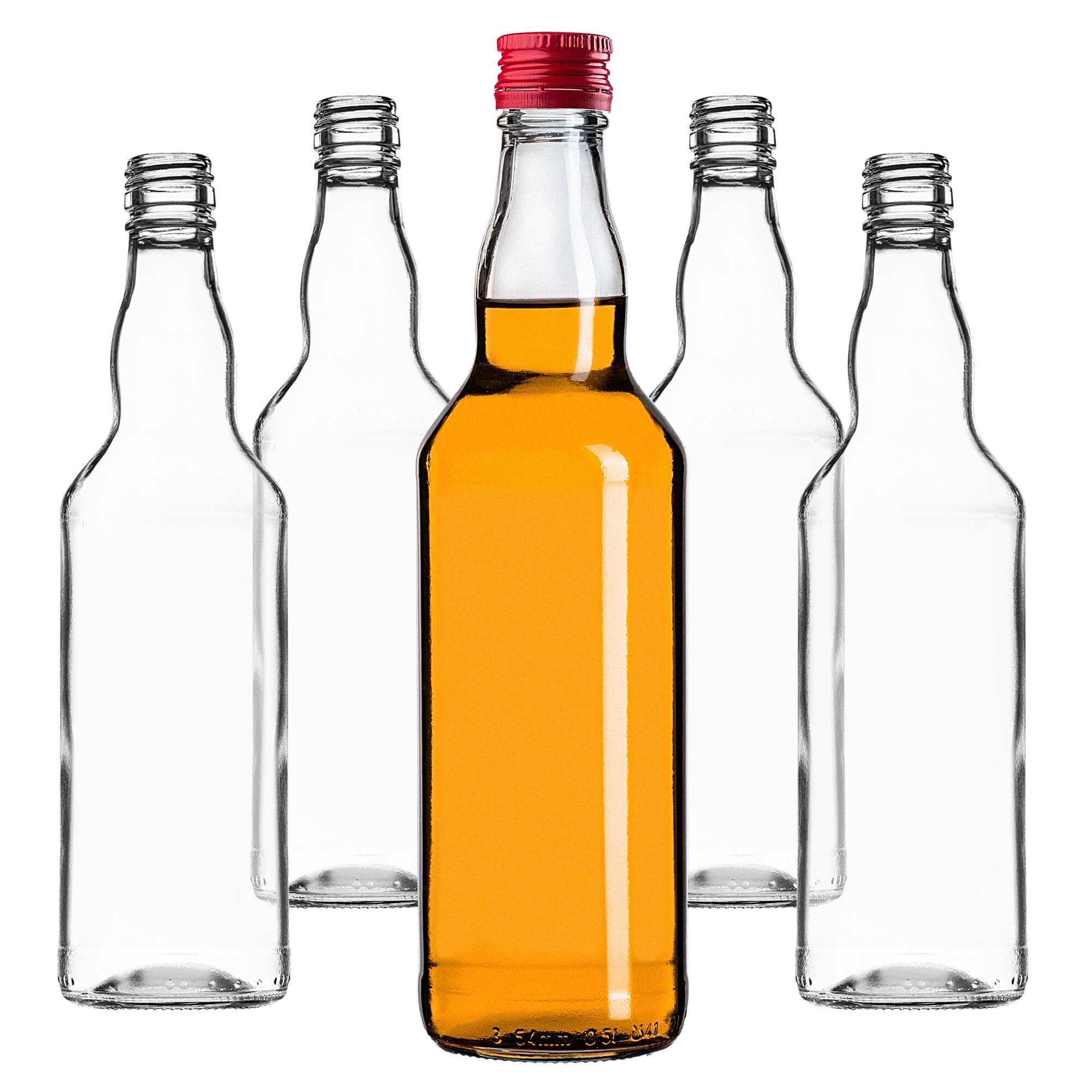 Szklana butelka Monopol 500ml z czerwoną zakrętką 50 szt.