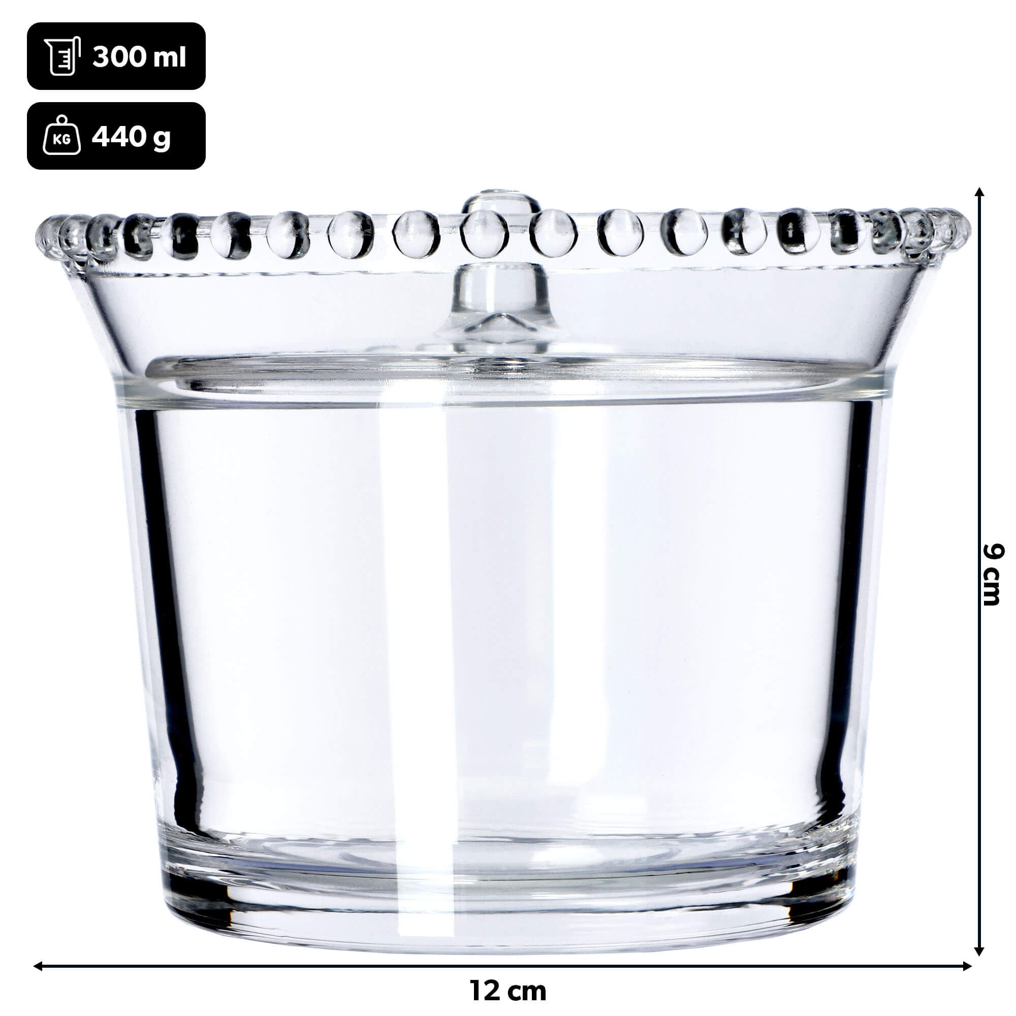 Cukiernica szklana z pokrywką 300 ml