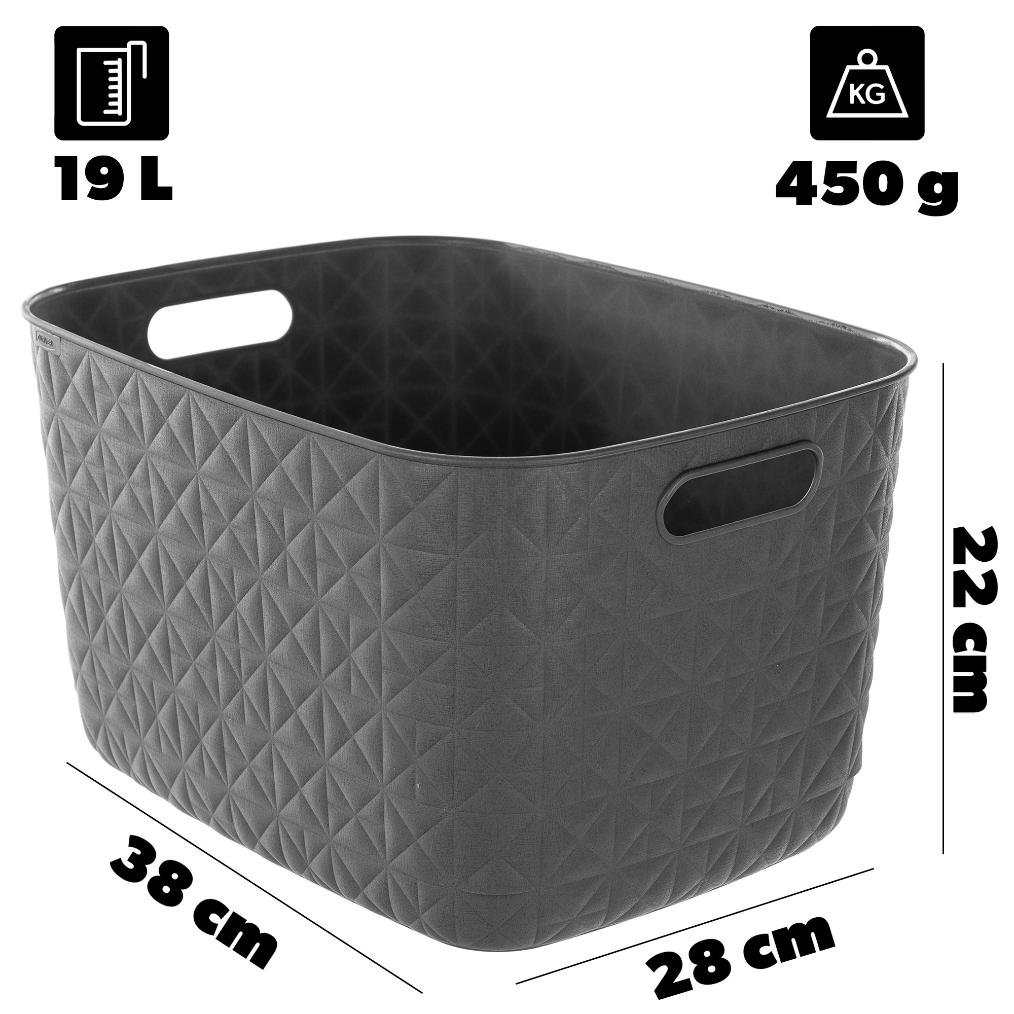 Koszyk Curver Softex L 19L szary