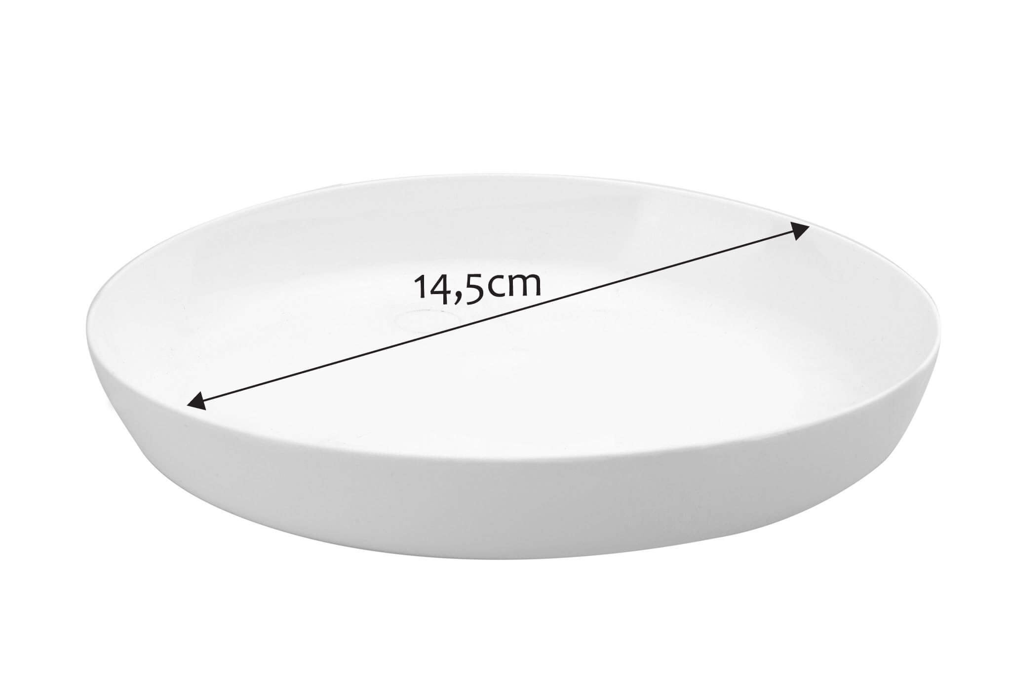 Doniczka na kwiaty z podstawką 16 cm, biała