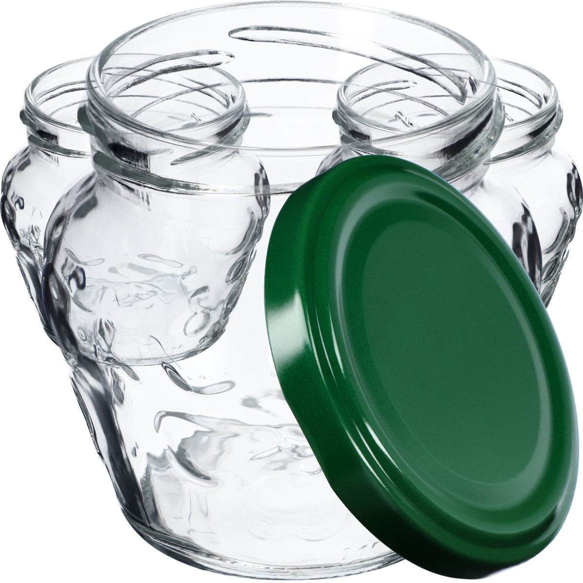 Słoiki Kemi 200ml 20szt fi 66 mm + wieczka zielone