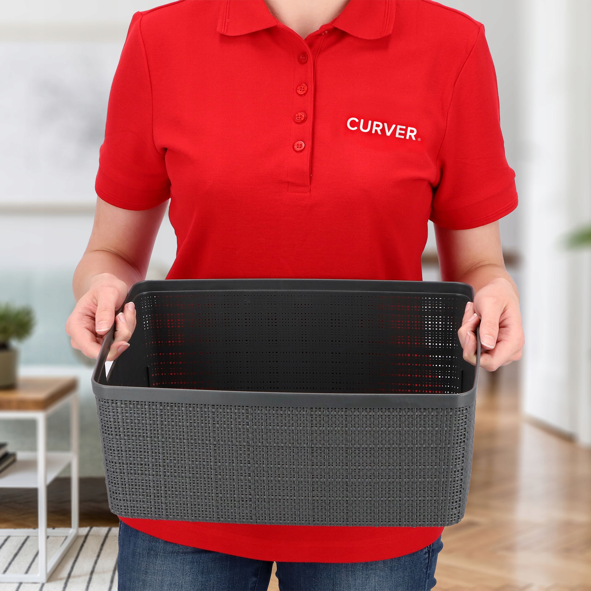 Pojemnik do przechowywania 12L Curver Jute, antracyt