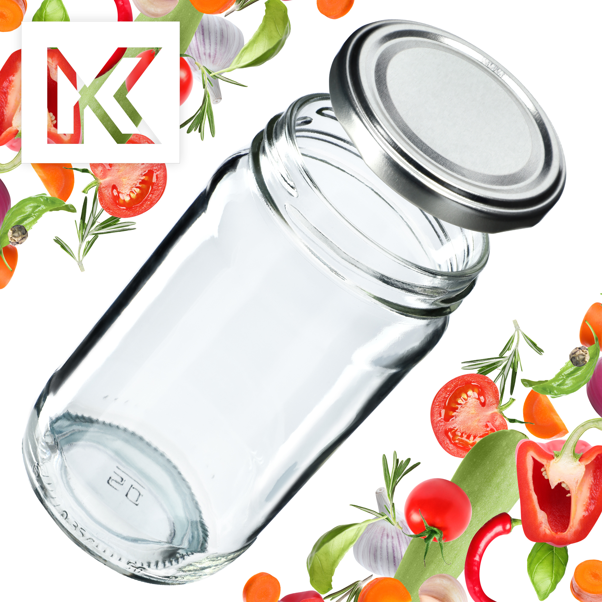 Słoiki na przetwory Gera 350ml fi 66 mm 10szt + srebrne wieczka