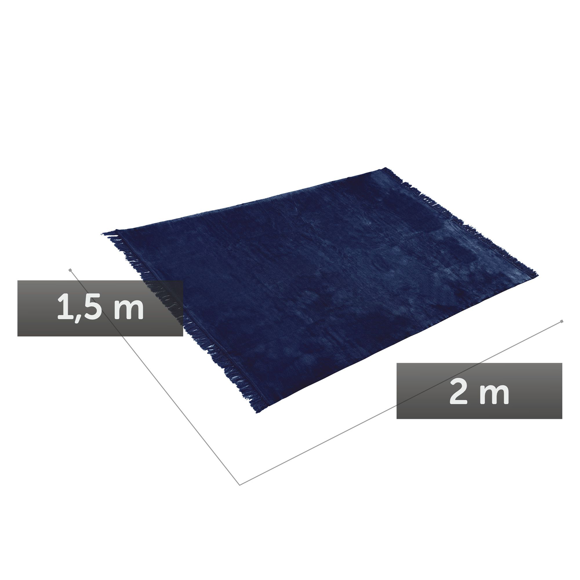 Koc na łóżko bawełniany 2x1.5m, granatowy