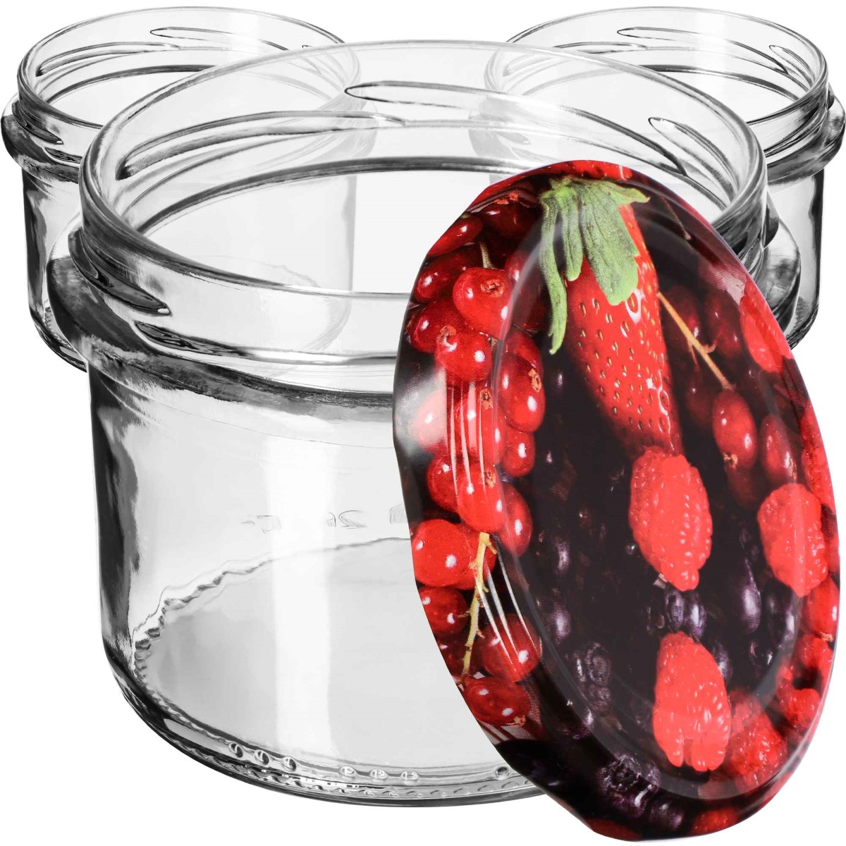 Słoiki na przetwory Tartu 235ml 20szt fi 82 mm + wieczka "Owoce leśne"