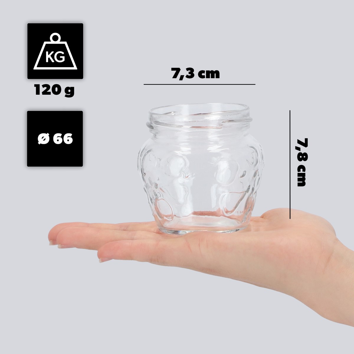 Słoiki Kemi 200ml 20szt fi 66 mm bez wieczka
