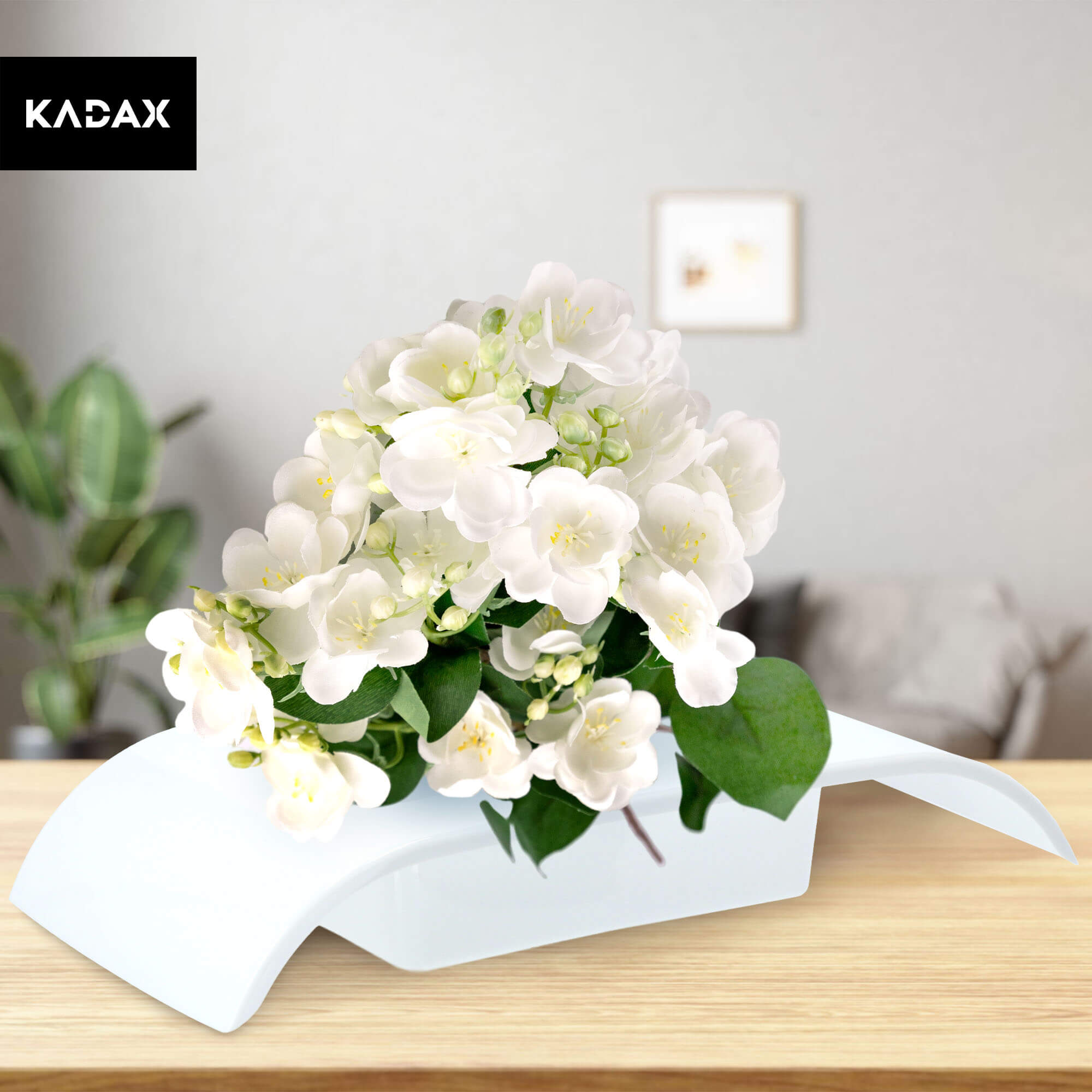 Ikebana na kwiaty prostokątna 4 x 24 cm , biała