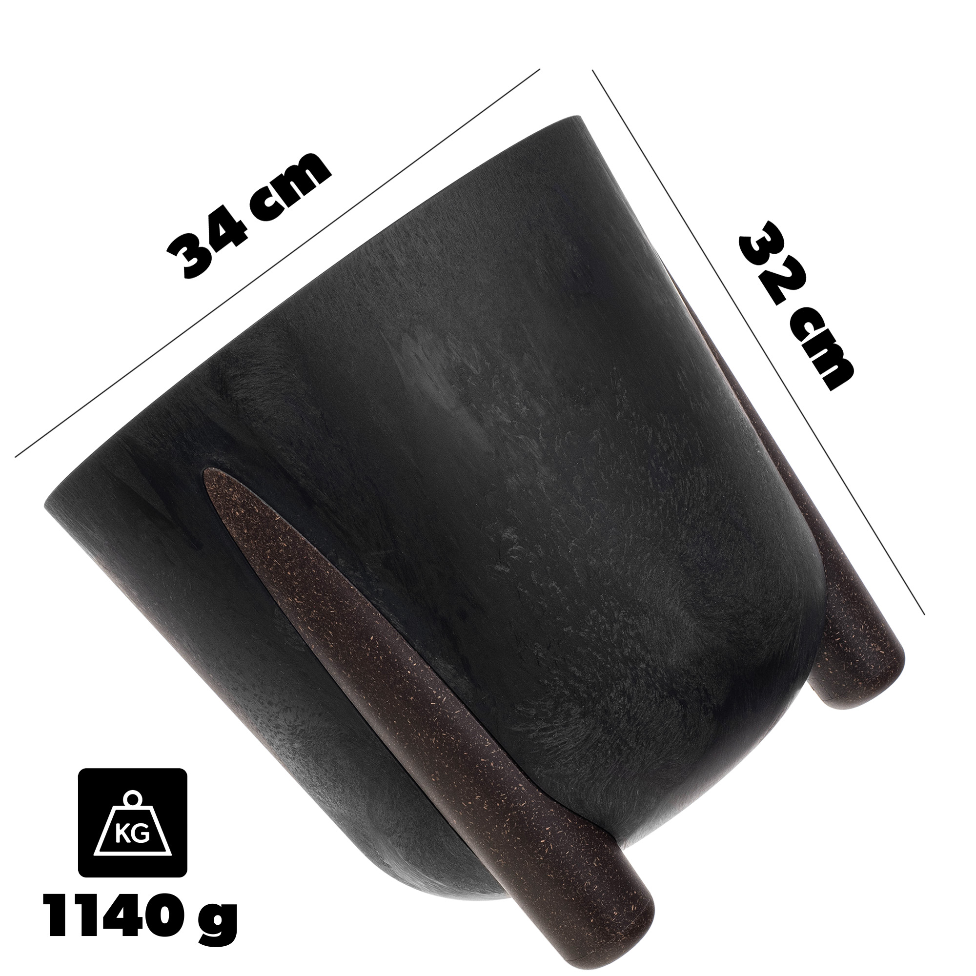 Doniczka osłonka Nauze 34cm czarny beton