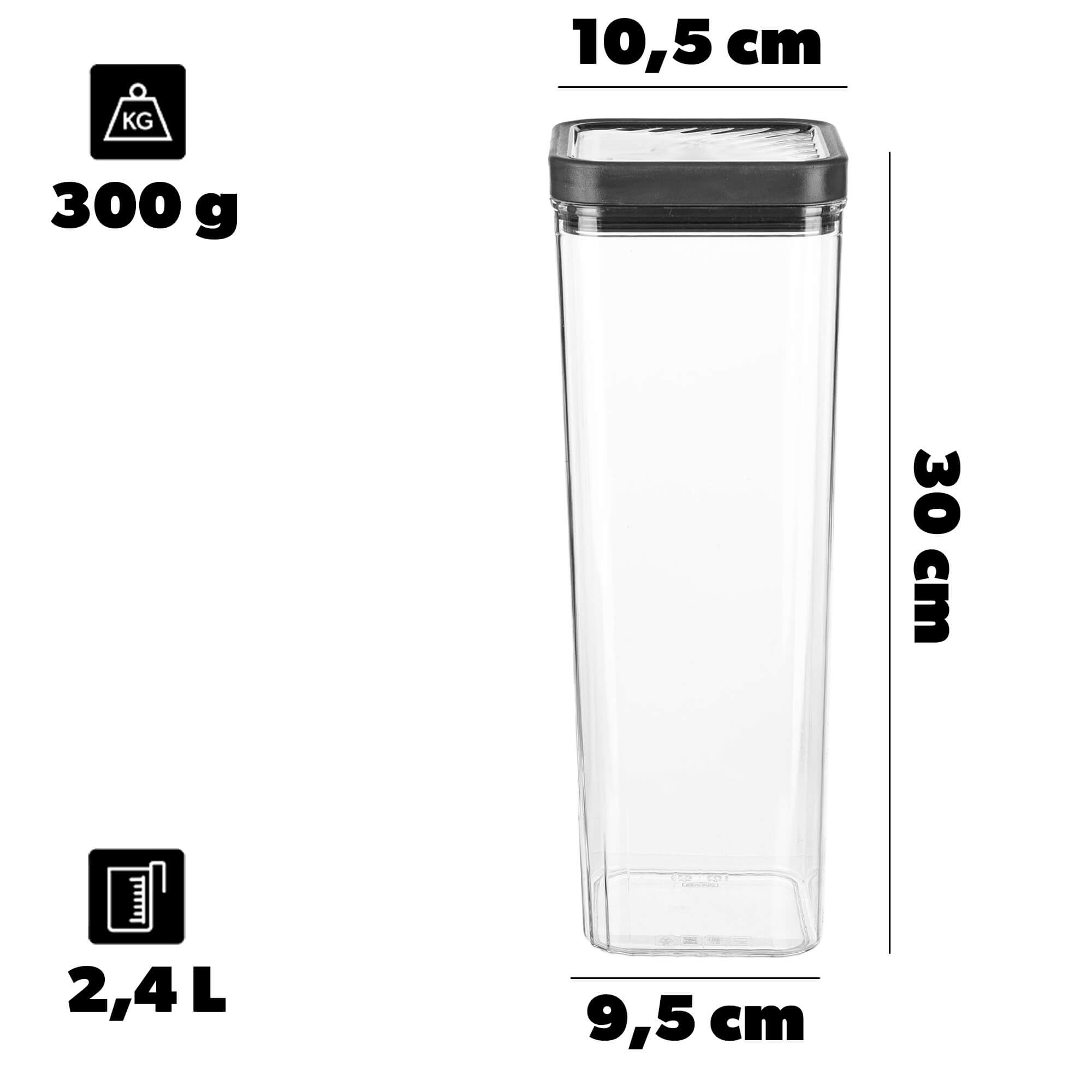 Pojemnik na artykuły sypkie Curver Kara 2.4L ciemnoszary