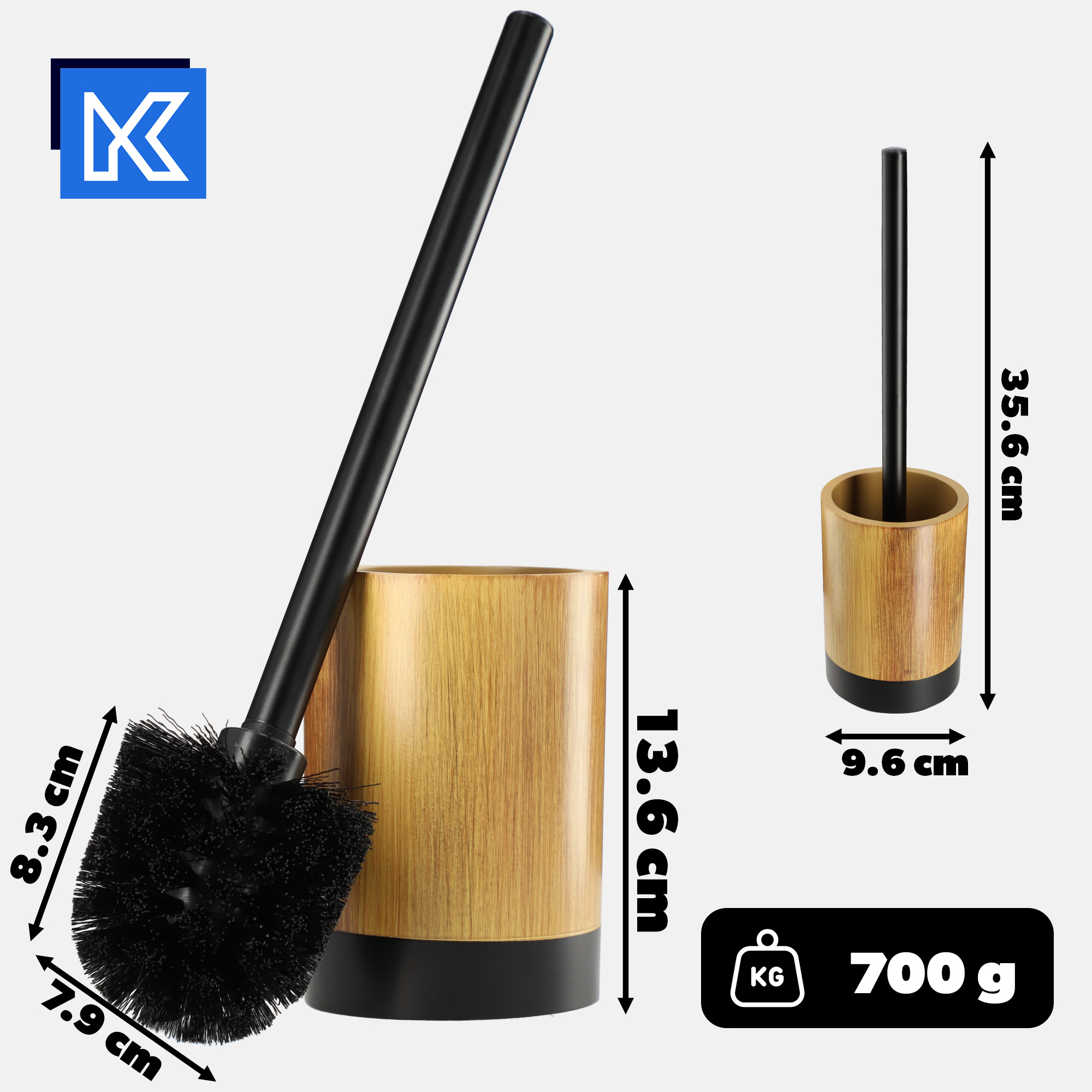 Szczotka do WC Laon 35 x 9 cm, brązowa