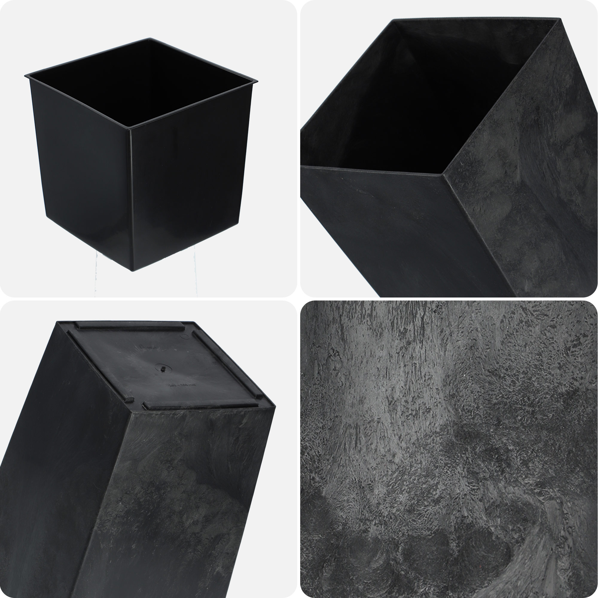 Donica ogrodowa Pesaro 19cm czarny beton
