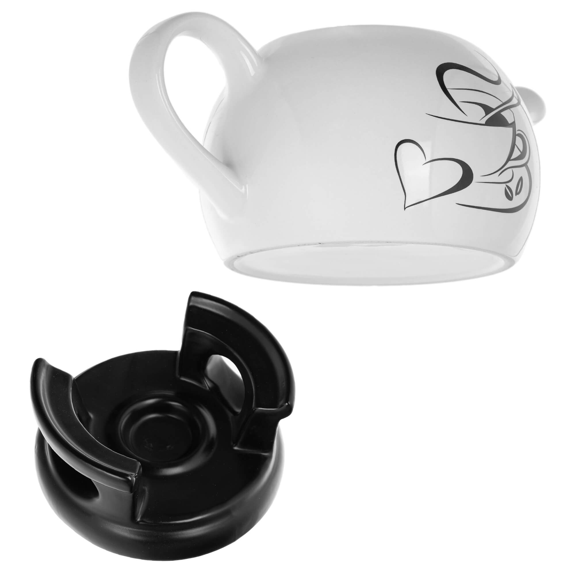 Dzbanek ceramiczny z podgrzewaczem Irais 1L serce