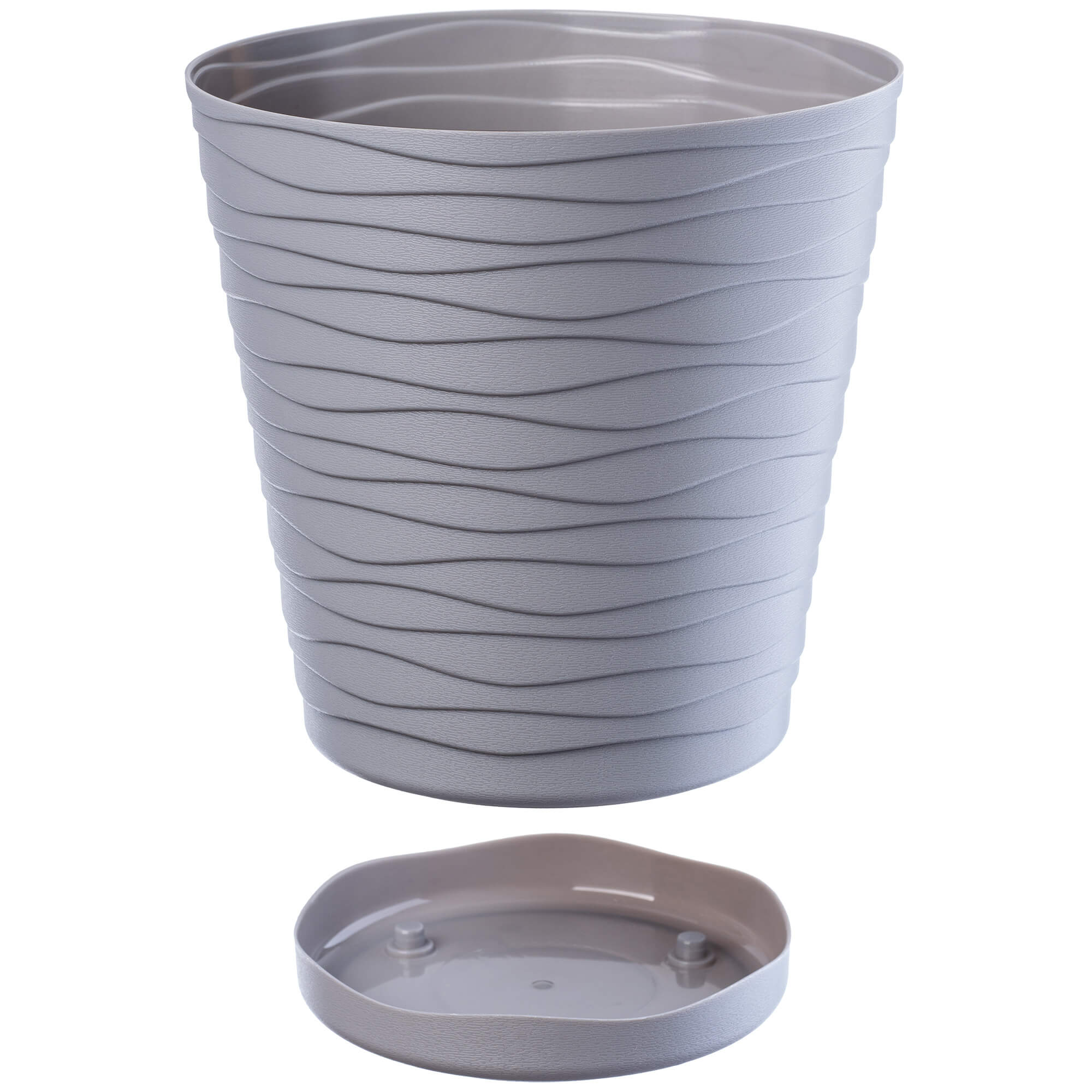 Doniczka z podstawką Greve 25 cm, szara