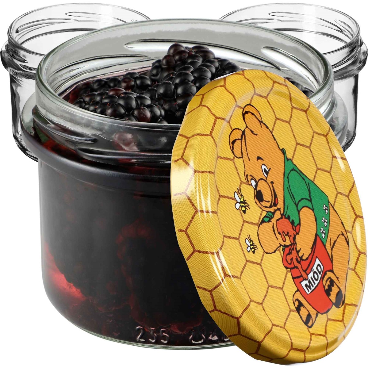 Słoiki na przetwory Tartu 235ml 10szt fi 82 mm + wieczka "Miód"