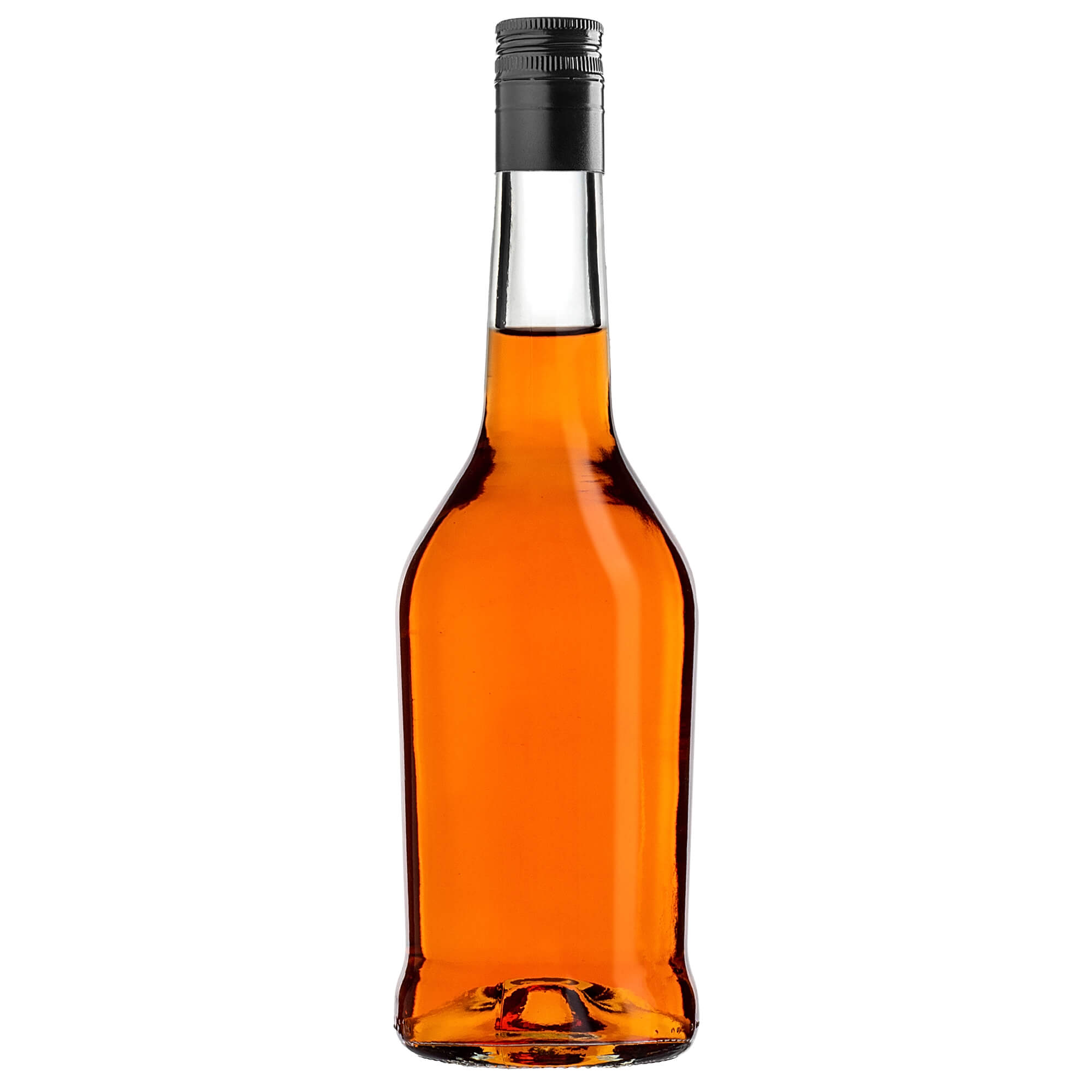 Szklana butelka na nalewkę Loiret 500ml z długą czarną zakrętką 50 szt.