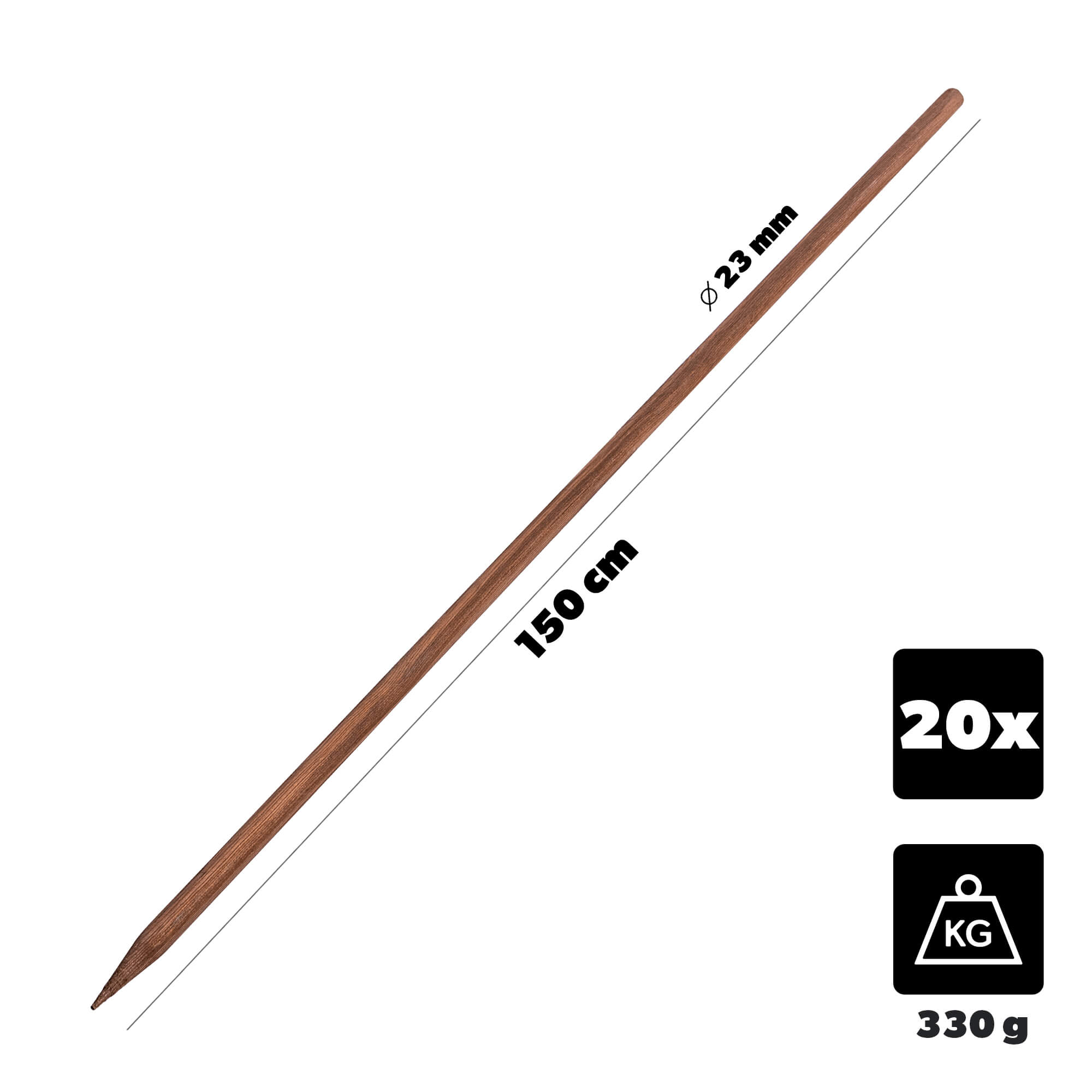 Podpora do roślin drewniana Utre palik impregnowany 23 mm x 150 cm 20 szt.