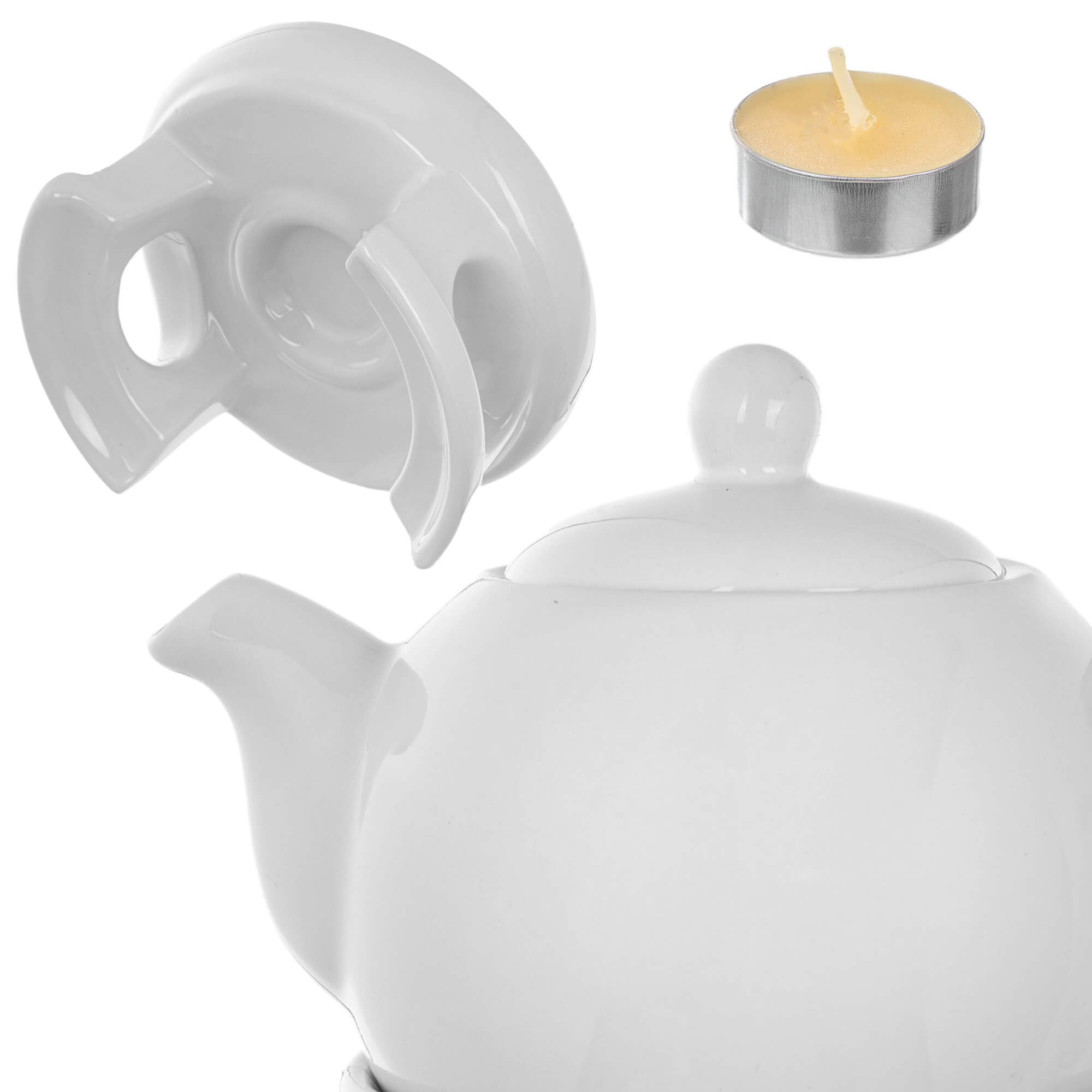 Dzbanek ceramiczny z podgrzewaczem Irais 1L biały