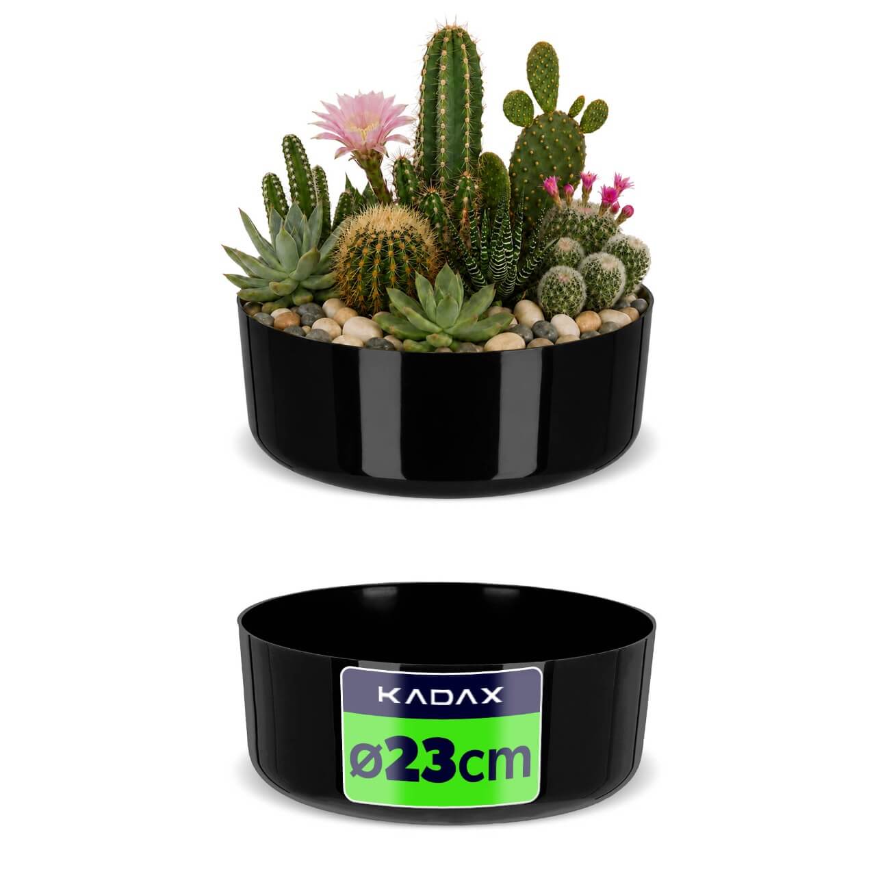 Doniczka na kwiaty Ronta 22 x 9 cm, czarna
