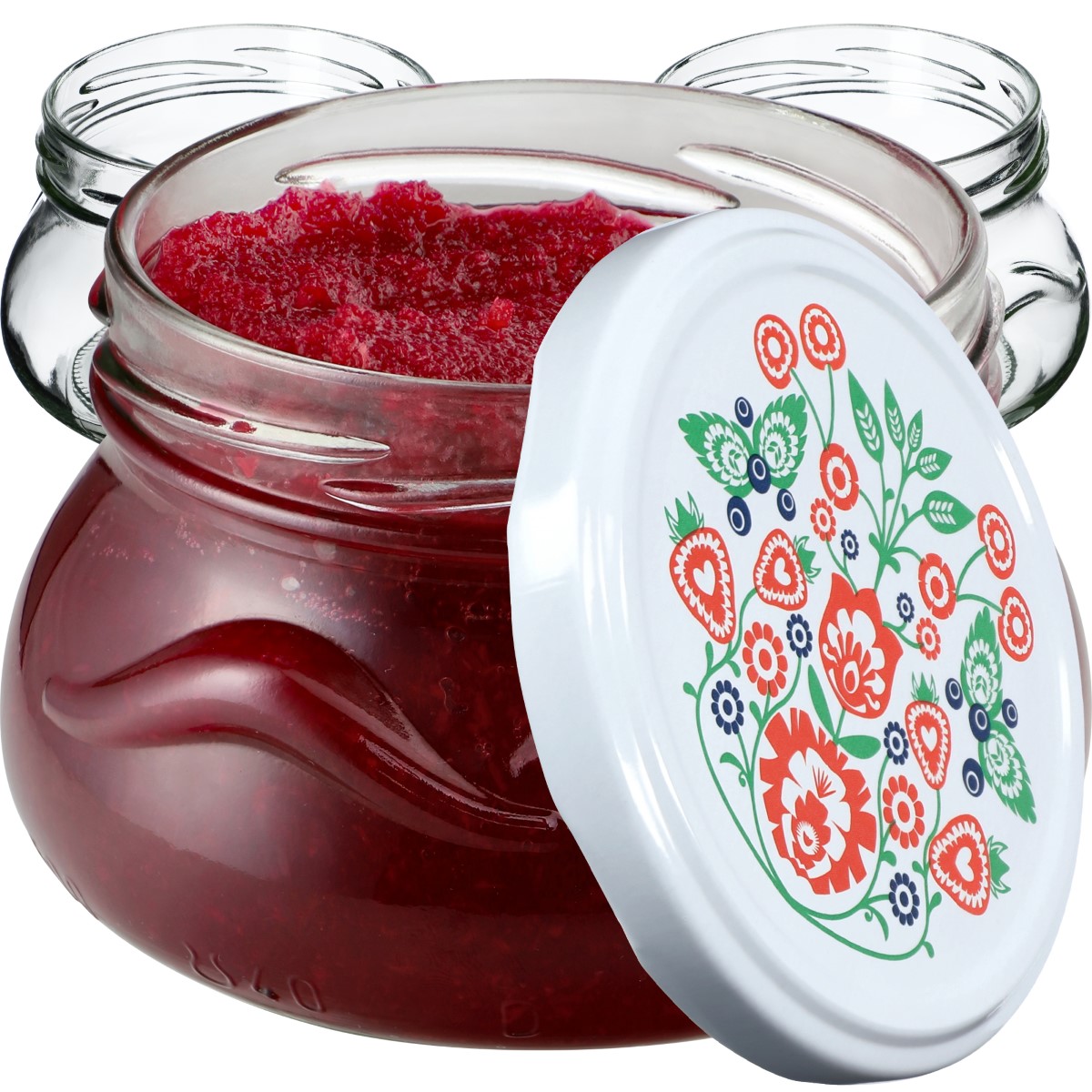 Słoiki na przetwory Raja 300ml 20szt fi 82 mm + wieczka "Folklor"