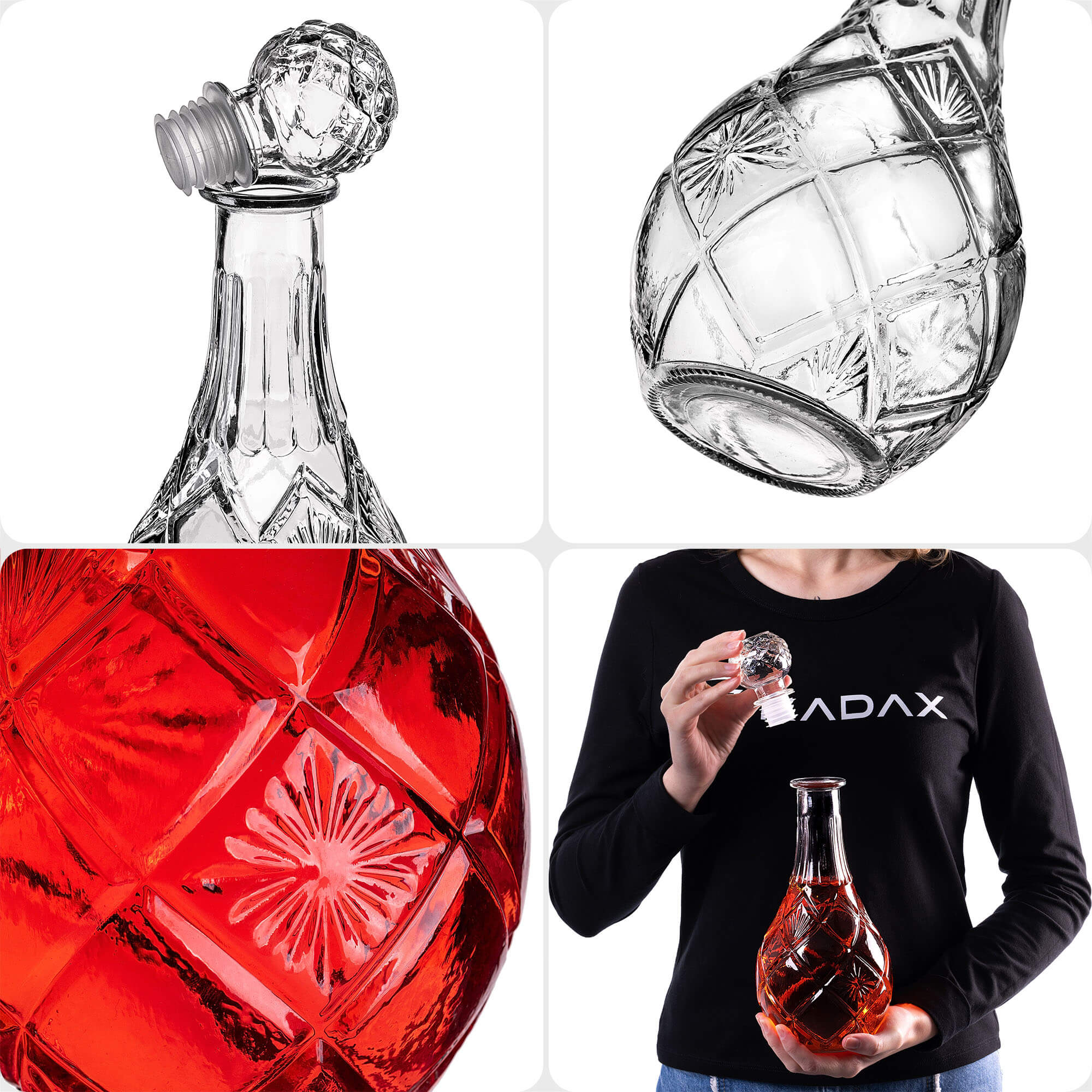 Karafka szklana Nance na whisky z korkiem 0,8L