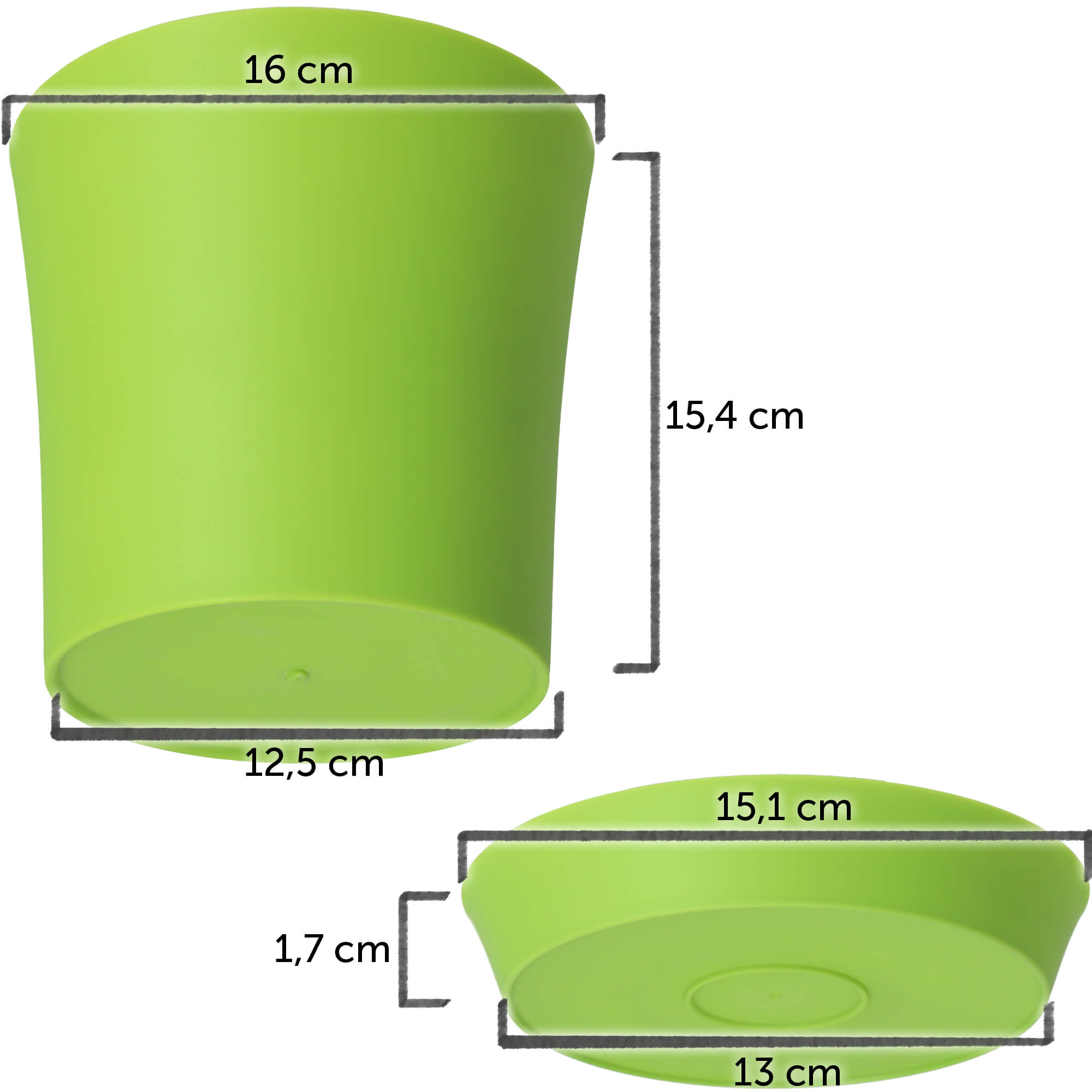 Doniczka na kwiaty Ersa 16 cm, zielona