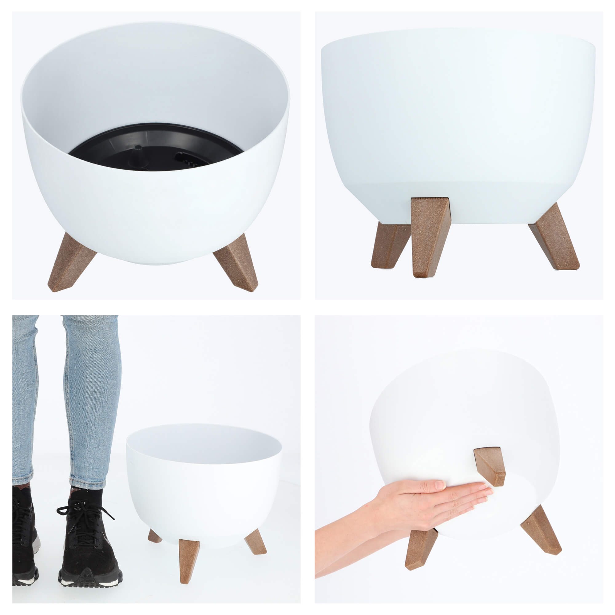 Misa na kwiaty z nóżkami Luri 29 cm, biała