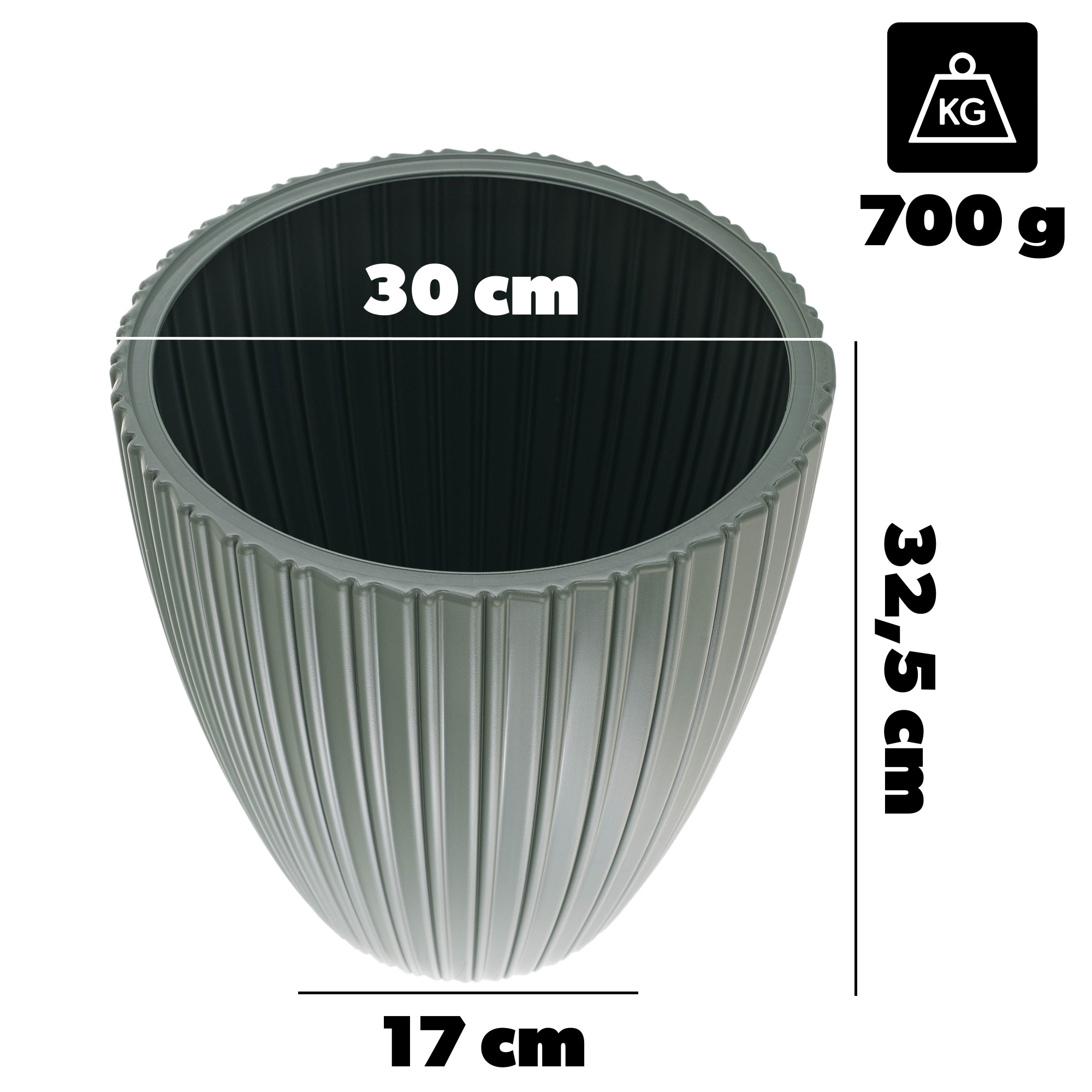 Doniczka na kwiaty Raivael 30 cm szałwiowa