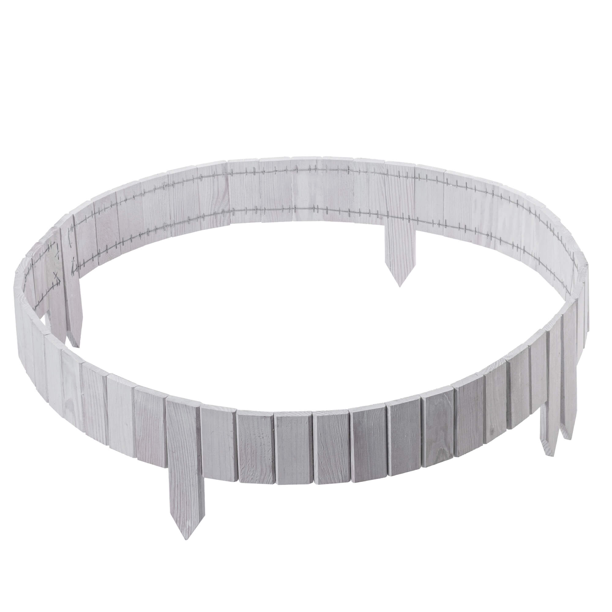 Płotek drewniany rollborder Ansjo obrzeże 115 x 10 cm biały