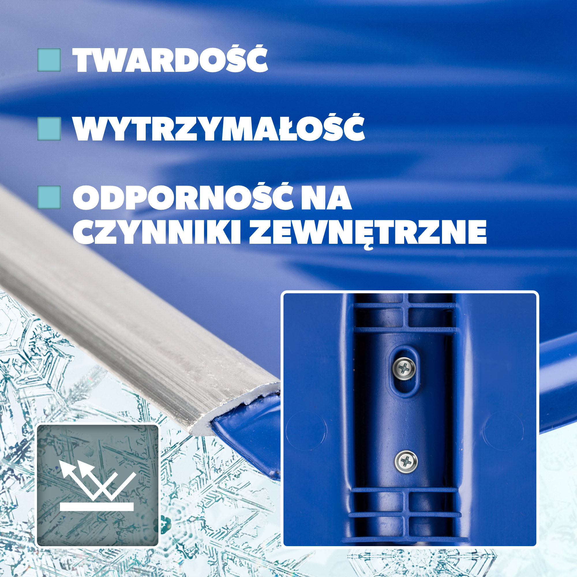 Szufla do śniegu Monti bez trzonka, niebieska