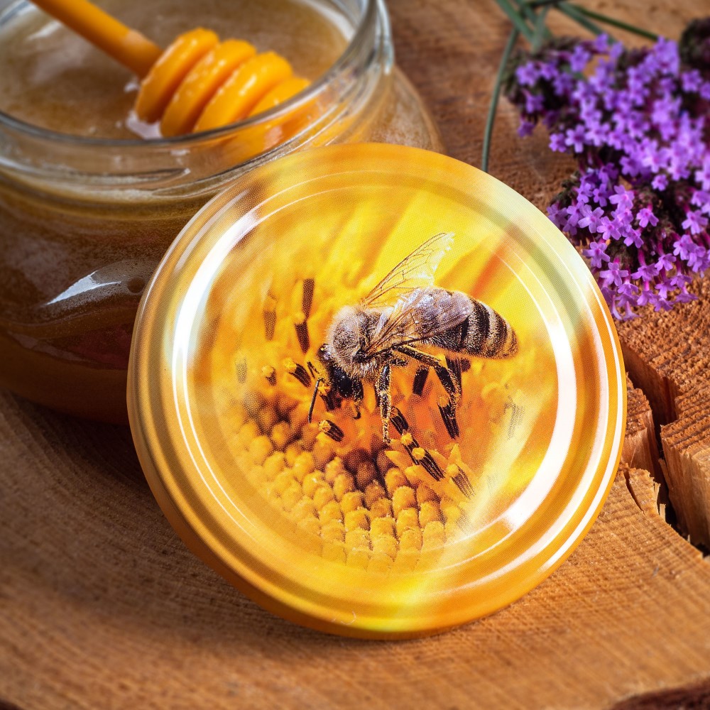 Słoiki na przetwory Denia 250ml 10szt fi 82 mm + wieczko "Pszczoła"