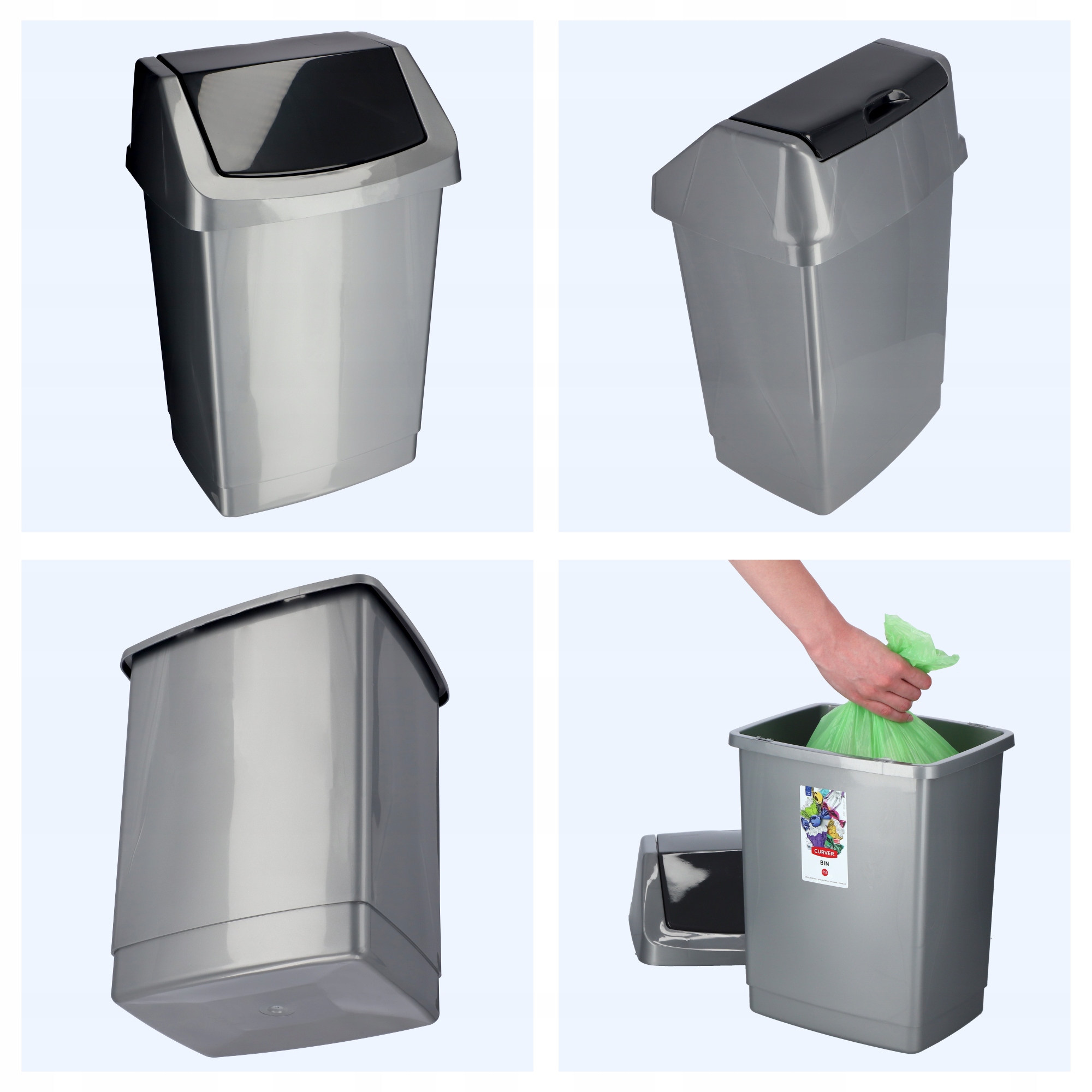 Kosz na śmieci Curver Click-IT 15L, grafit