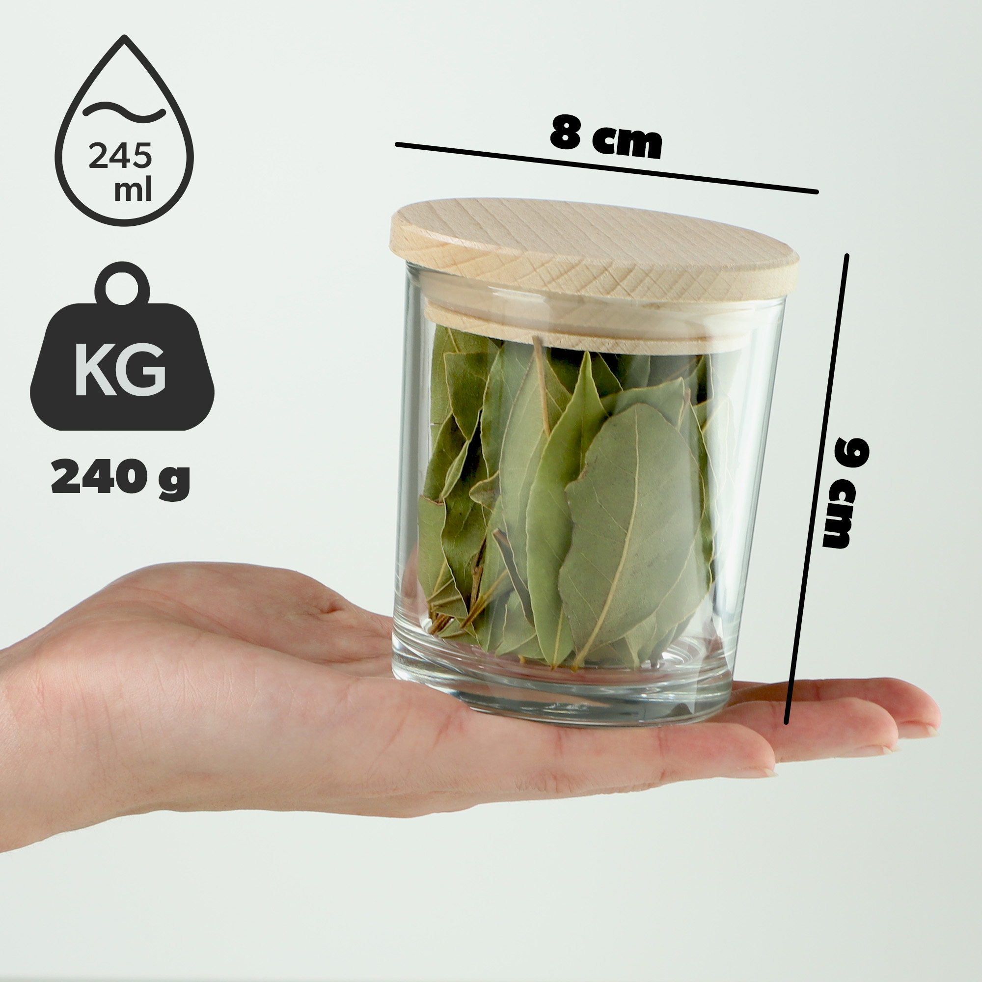 Pojemnik szklany Plug 245 ml na przyprawy, 6 szt.