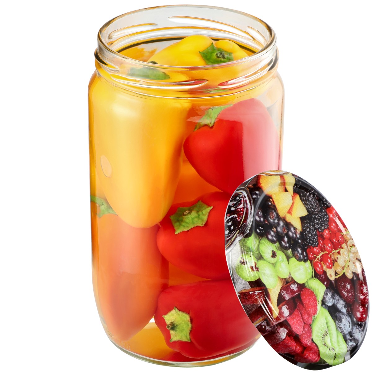 Słoiki na przetwory Niva 720ml 48szt fi 82 mm + wieczka "Mix owoców"