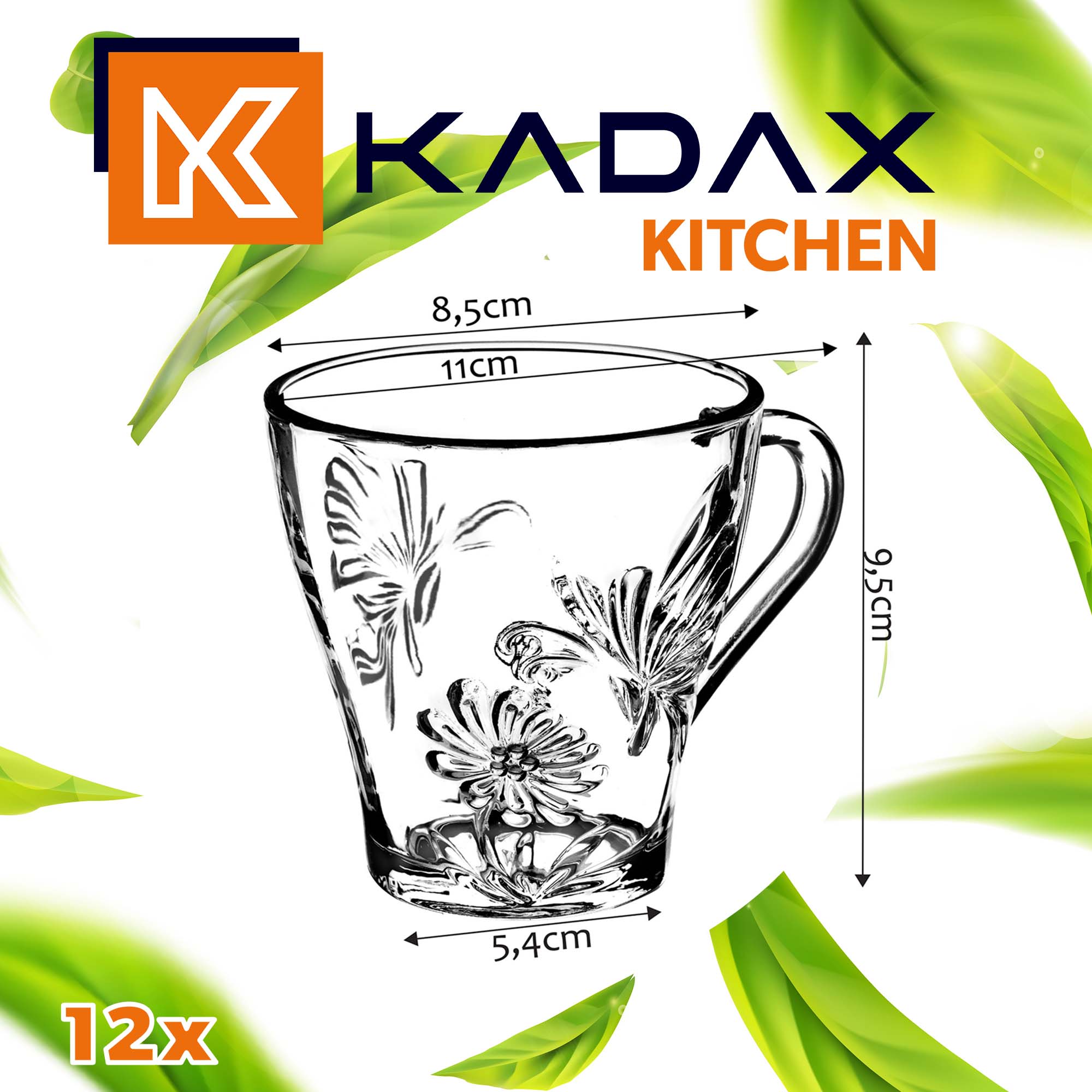 Kubki do herbaty Cavi z kwiecistym wzorem 250 ml, 12 szt.