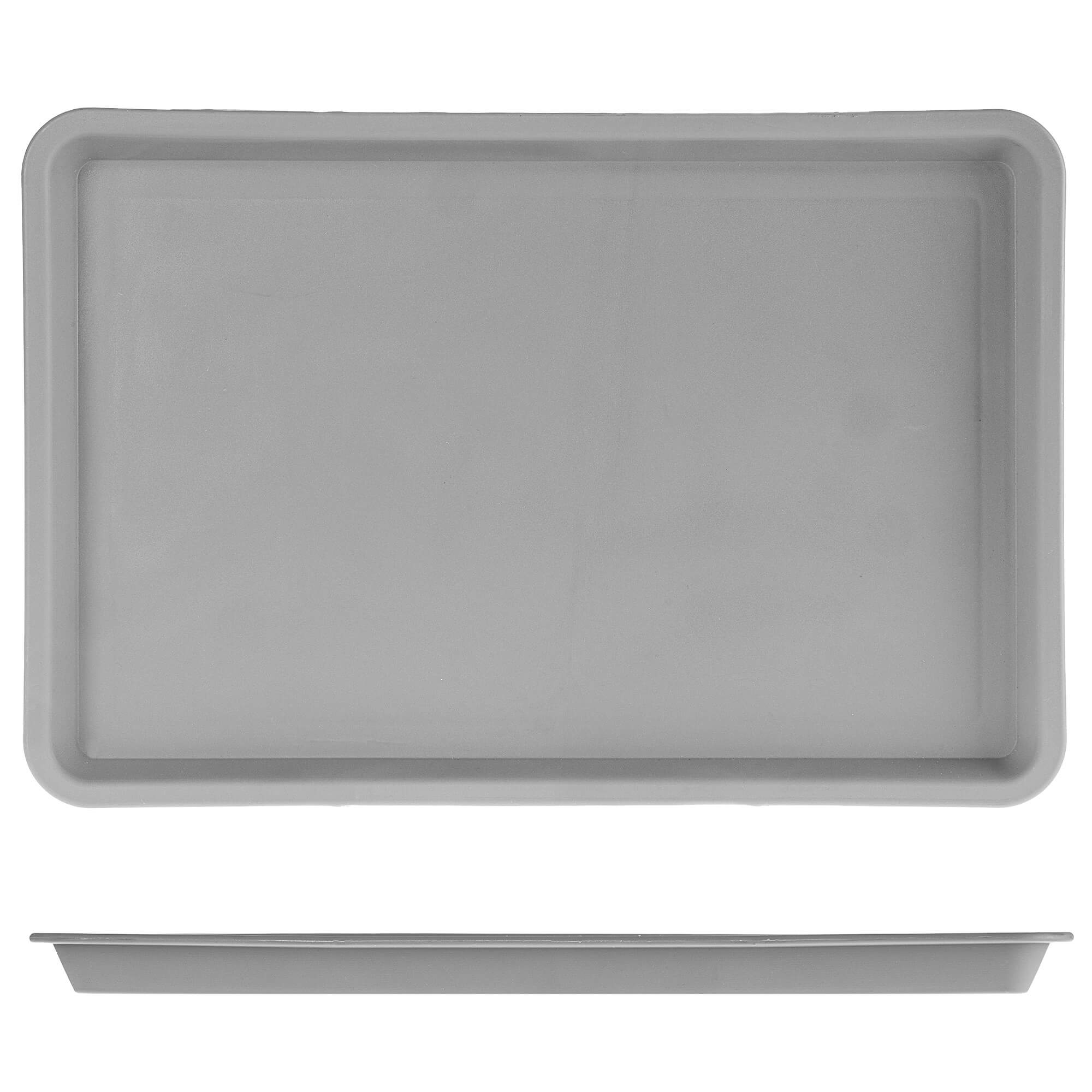 Taca plastikowa prostokątna Volpe szara 40.5 x 30 cm
