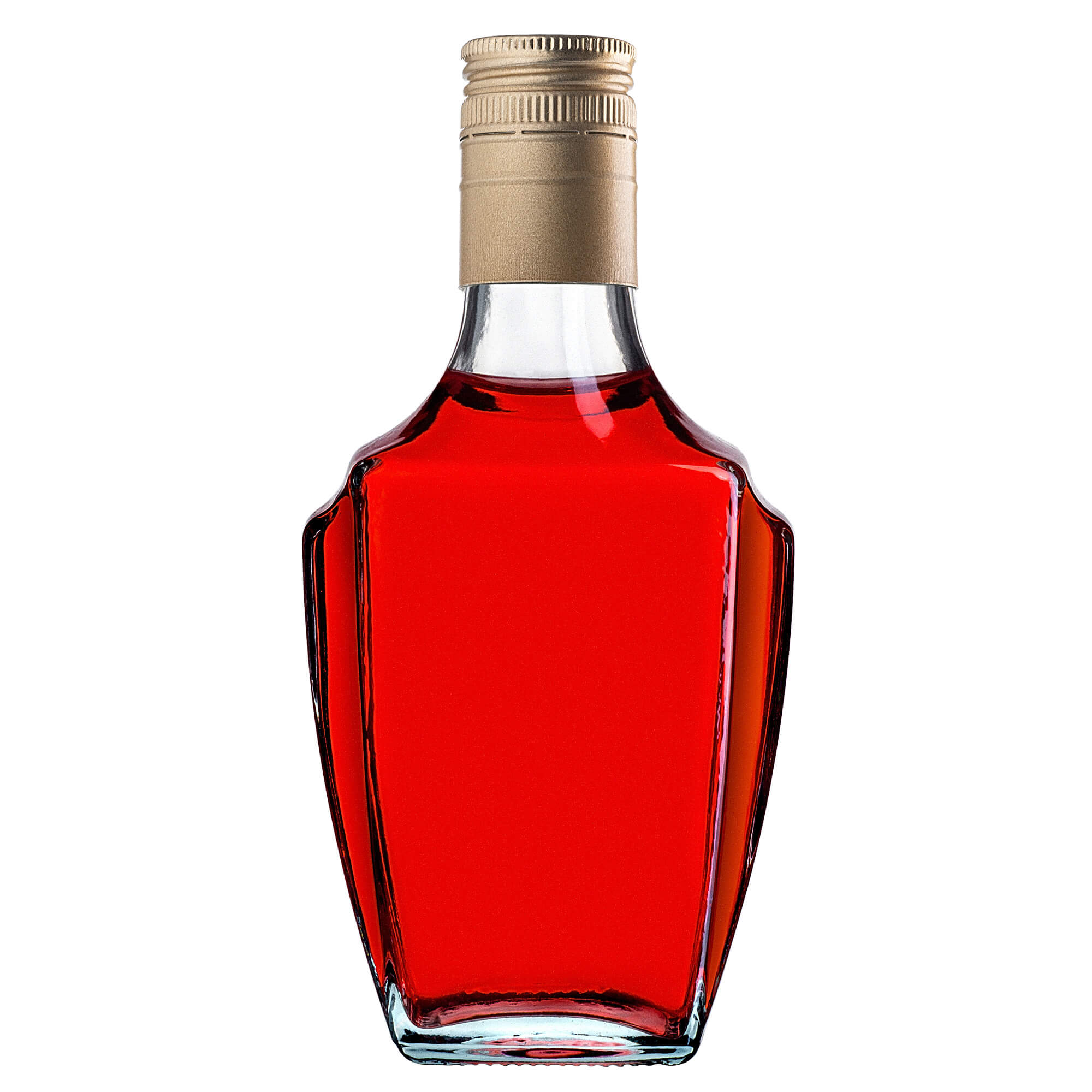 Szklana butelka na nalewkę Faenza 250ml z długą złotą zakrętką 50 szt.
