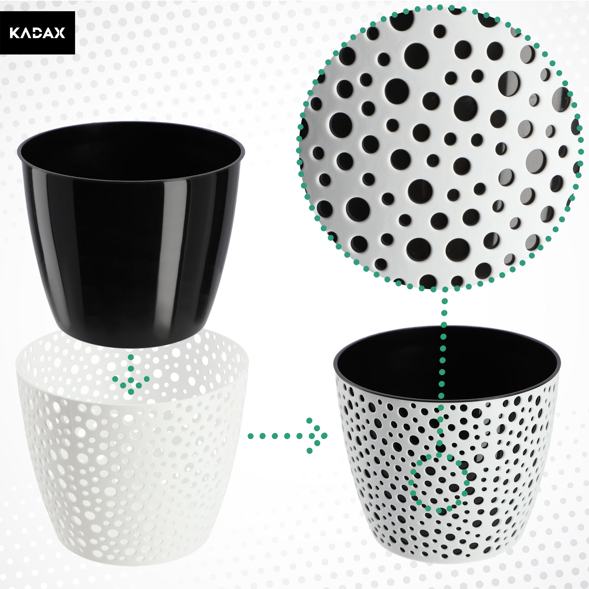 Doniczka na kwiaty Casini 15 cm, czarna