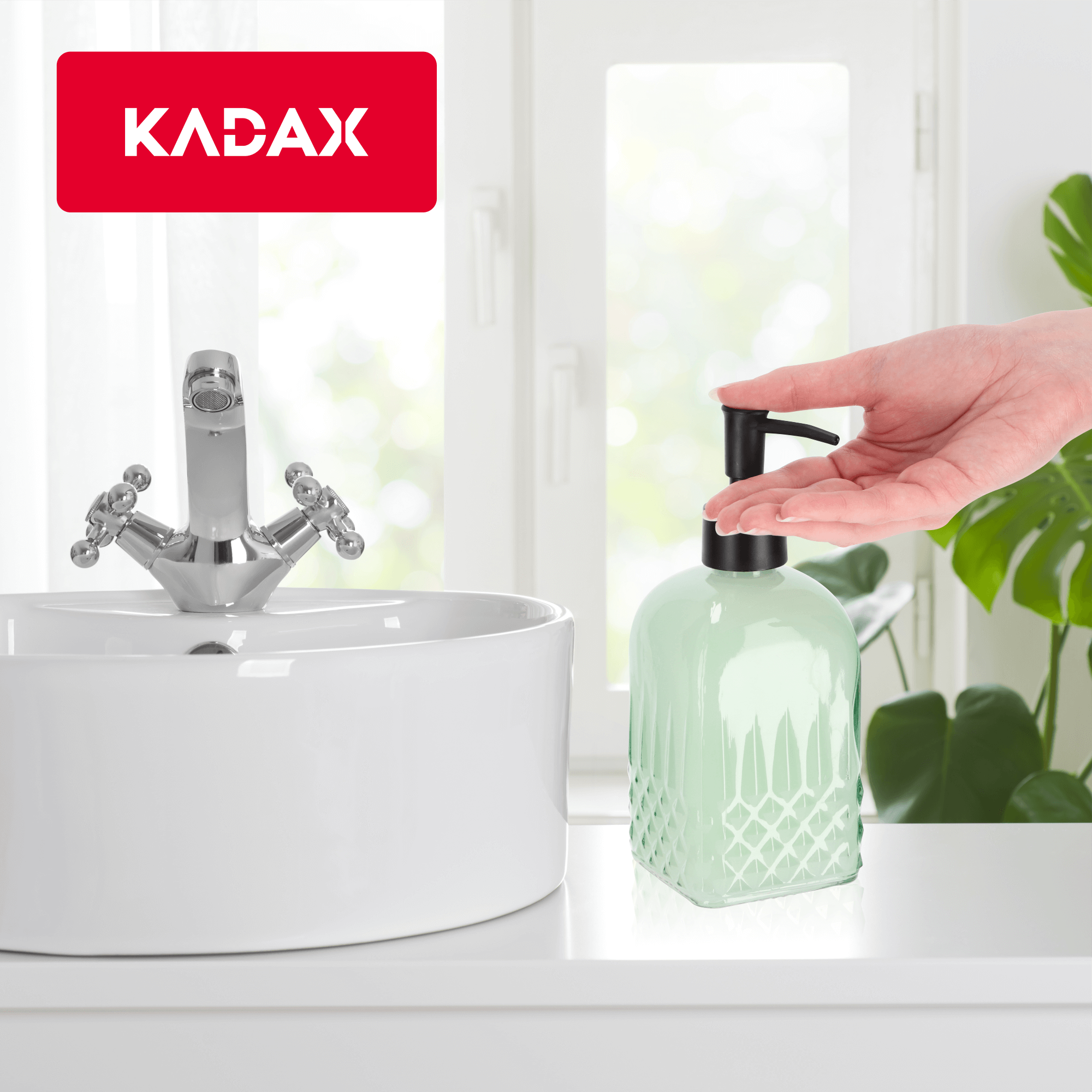 Dozownik na mydło w płynie 450 ml, zielony