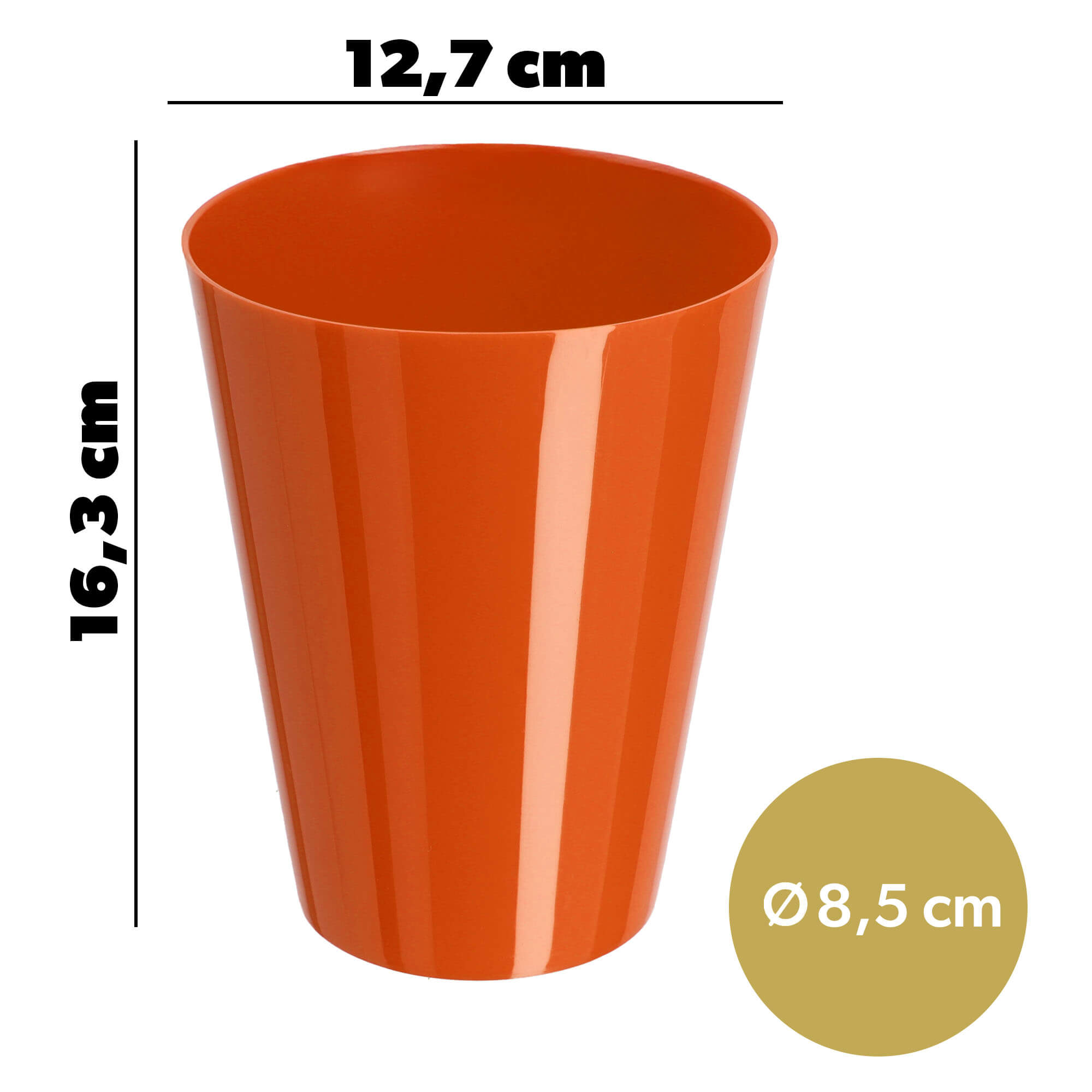 Doniczka na storczyka Cerda 13 cm, pomarańczowa
