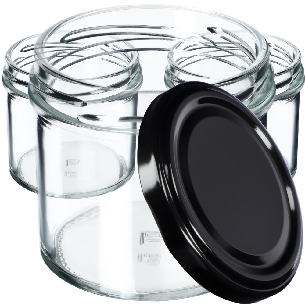 Słoiki Vigo 140ml 50szt fi 66 mm + wieczko czarne