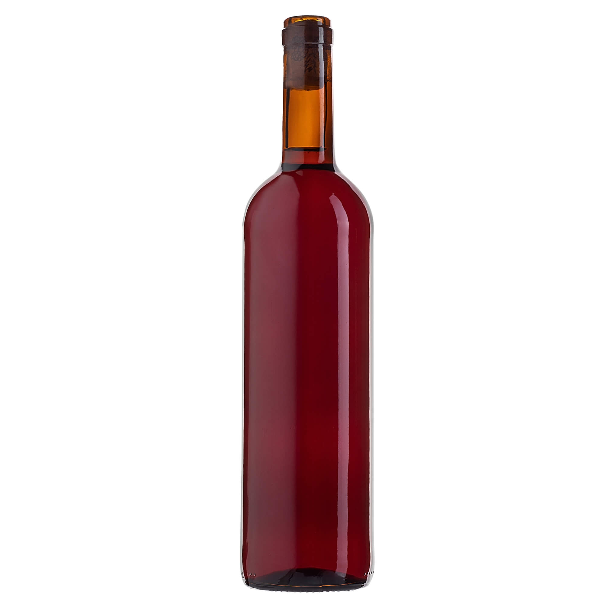 Butelka na wino Biagio 750ml brązowa z korkiem aglomerowanym 30 szt.
