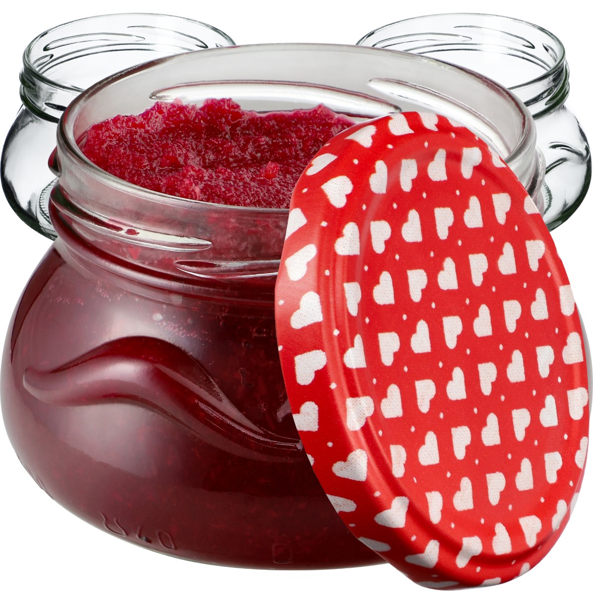 Słoiki na przetwory Raja 300ml 50szt fi 82 mm + wieczka "Serca"