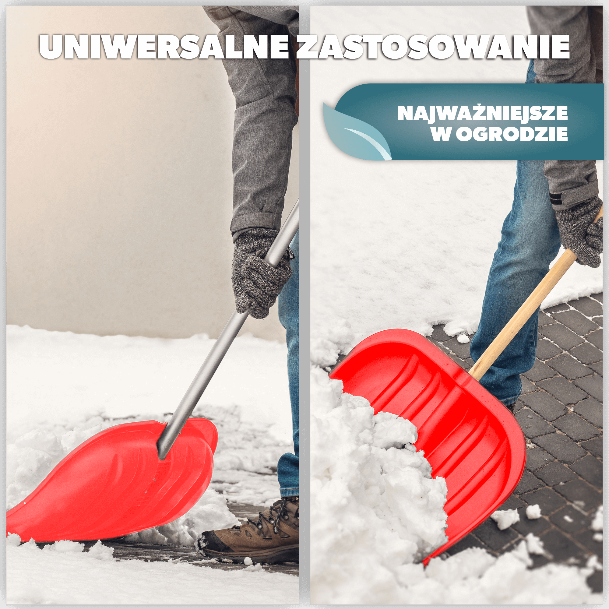 Szufla do śniegu bez uchwytu, czerwona, 2 szt.