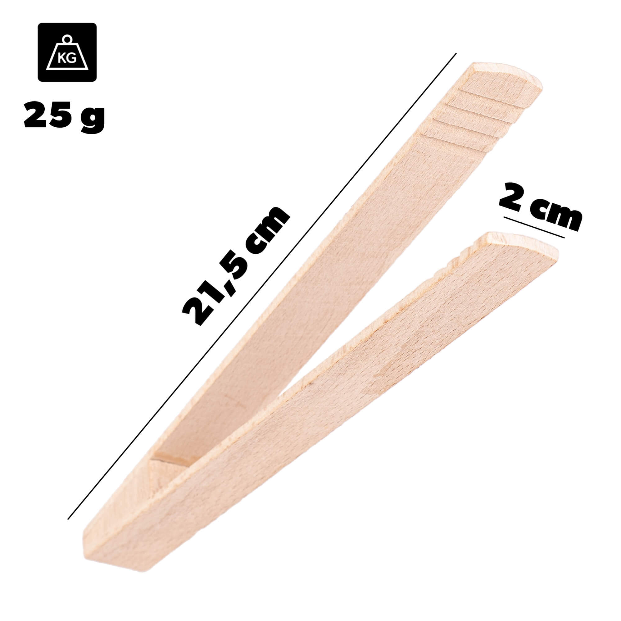 Szczypce drewniane do ogórków Vetice 21.5 cm