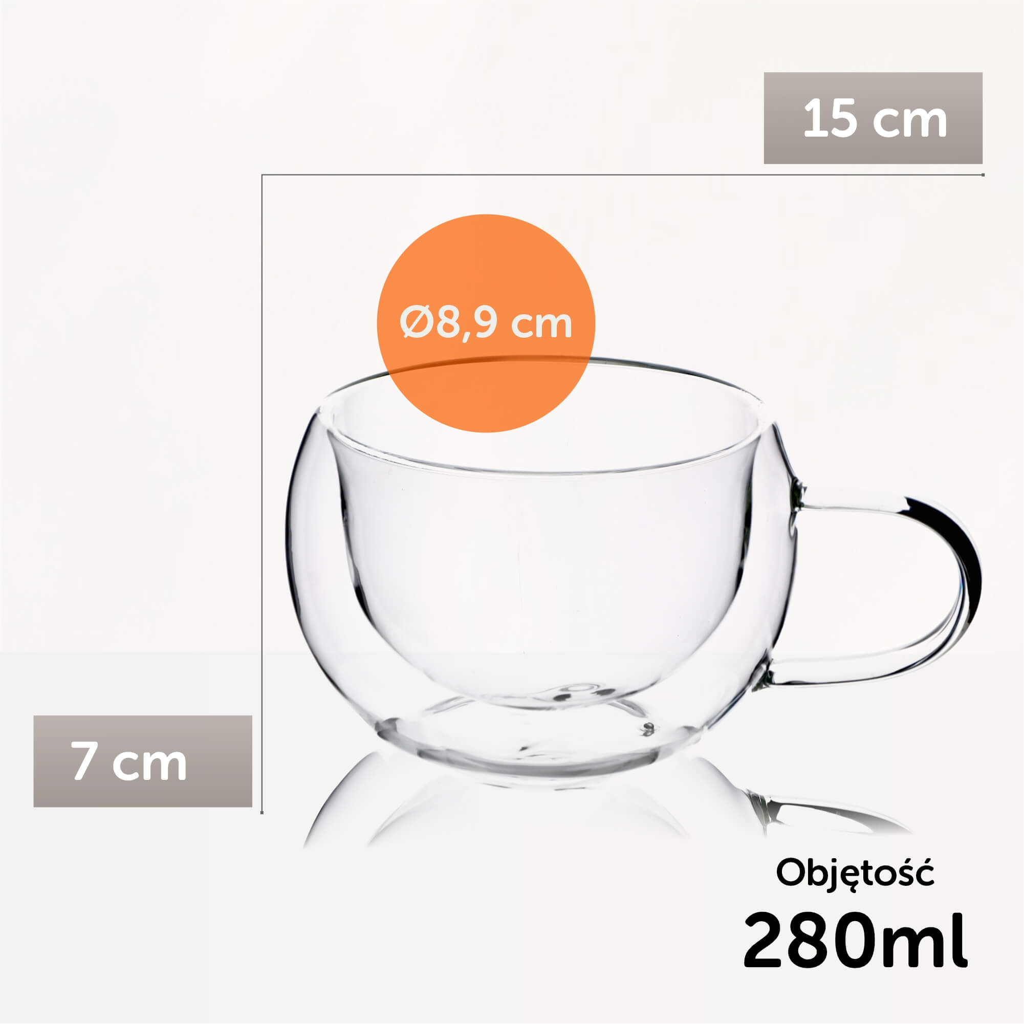 Filiżanka termiczna z podwójną ścianką Forli, 280 ml