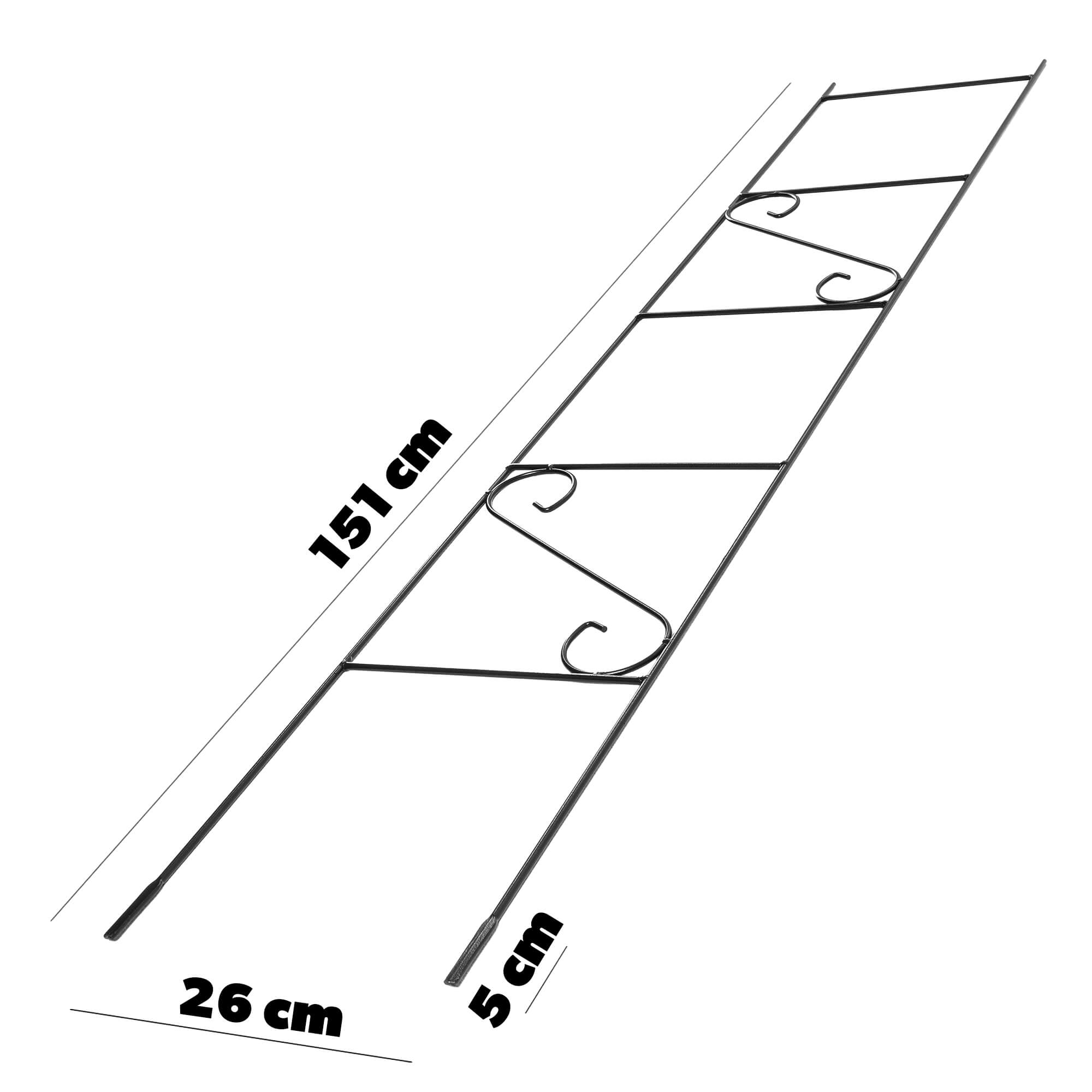 Drabinka ogrodowa Brata na kwiaty 26 x 151 cm, czarna