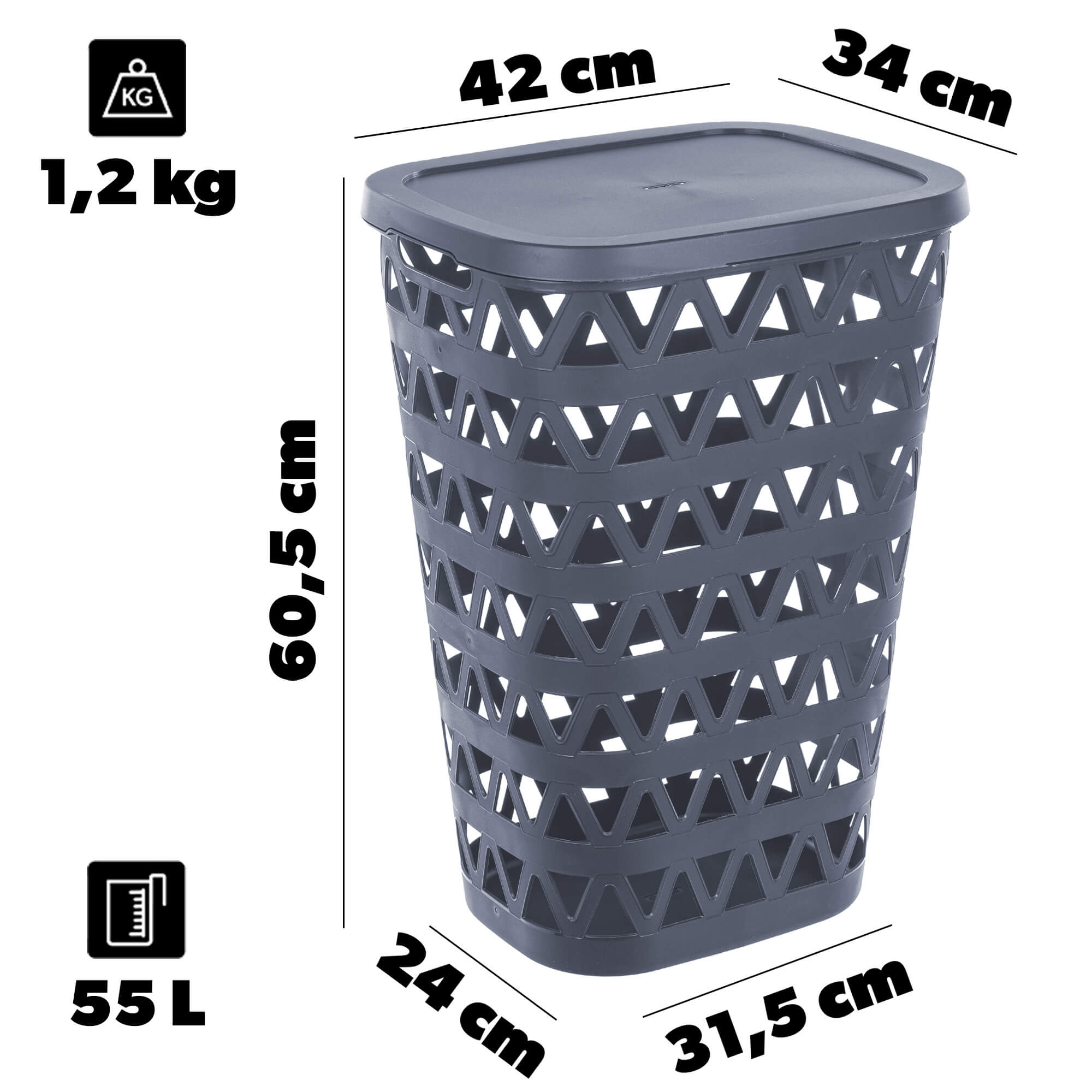 Kosz na bieliznę Curver Oceana 55L granatowy