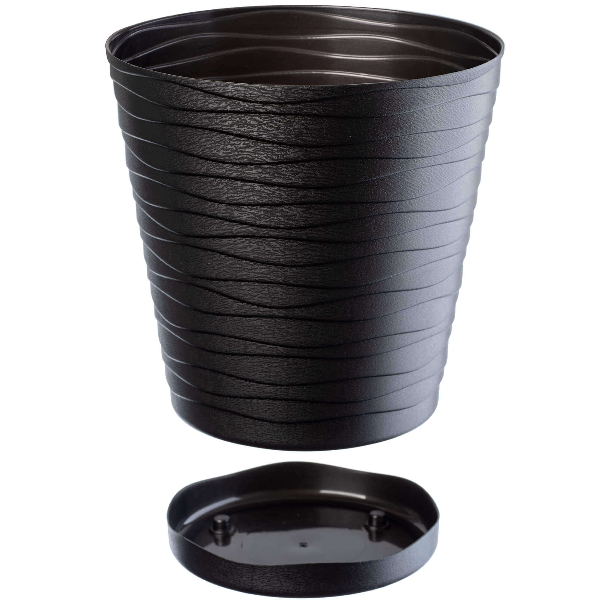 Doniczka z podstawką Greve 25 cm, czarna