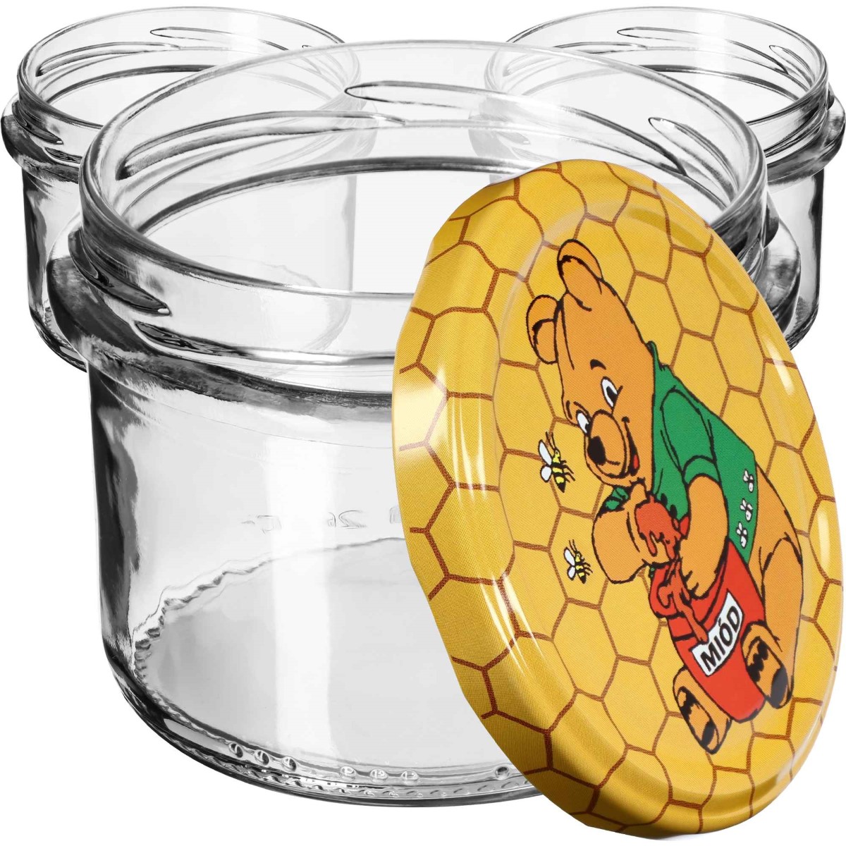 Słoiki na przetwory Tartu 235ml 10szt fi 82 mm + wieczka "Miód"